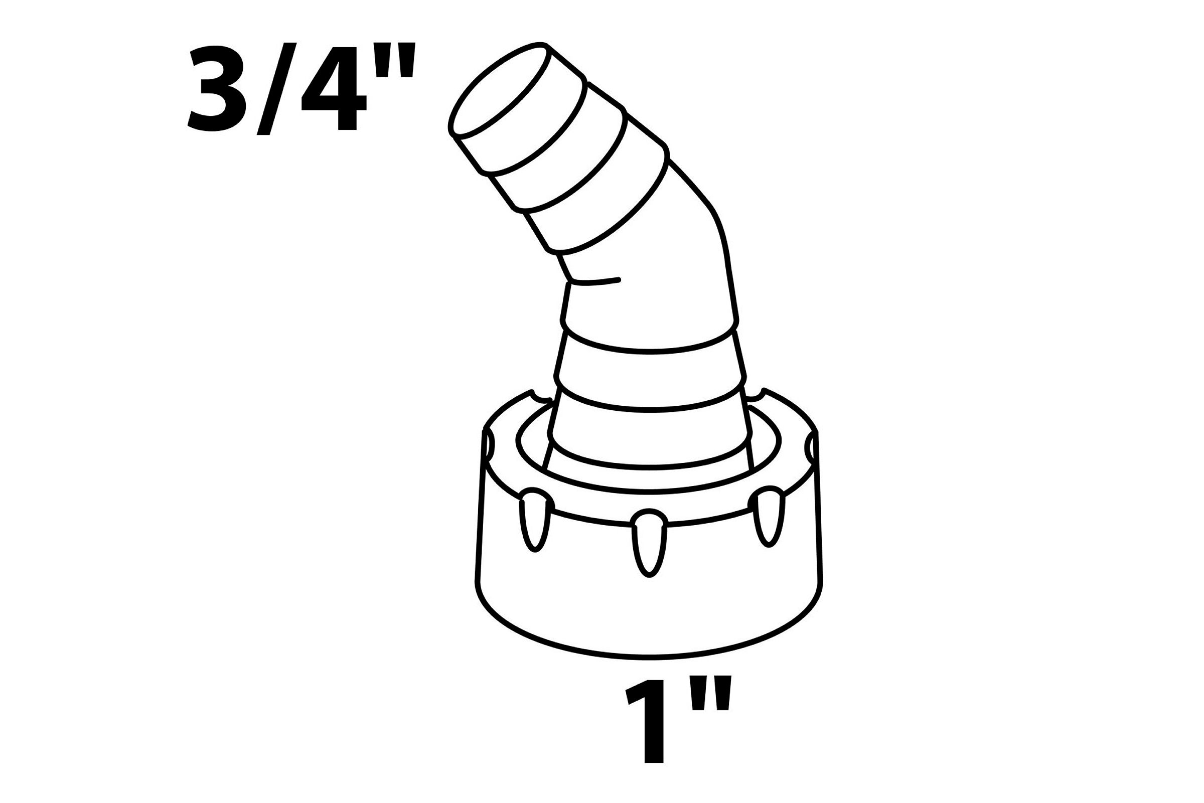 ECO-SAVE KS Geräteanschluss 90°, Grau, 1''IG x 3/4''T