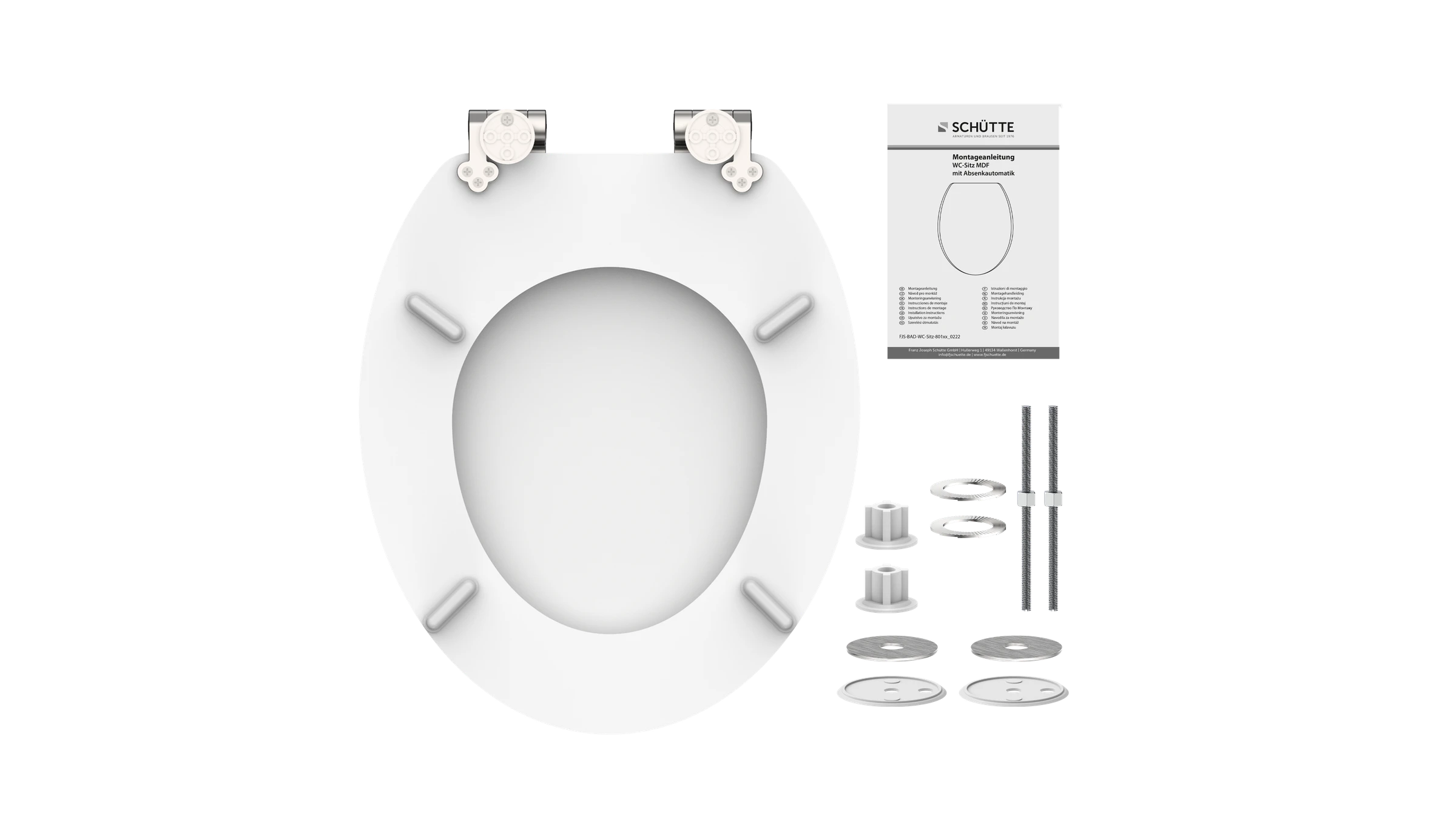 MDF WC-Sitz SPIRIT WHITE, mit Absenkautomatik
