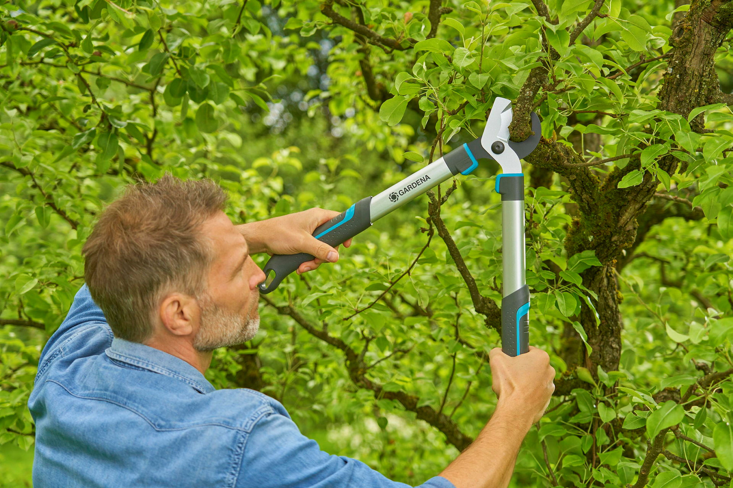 GARDENA Astschere EasyCut S, Bypass-Schneidprinzip, für frisches Holz