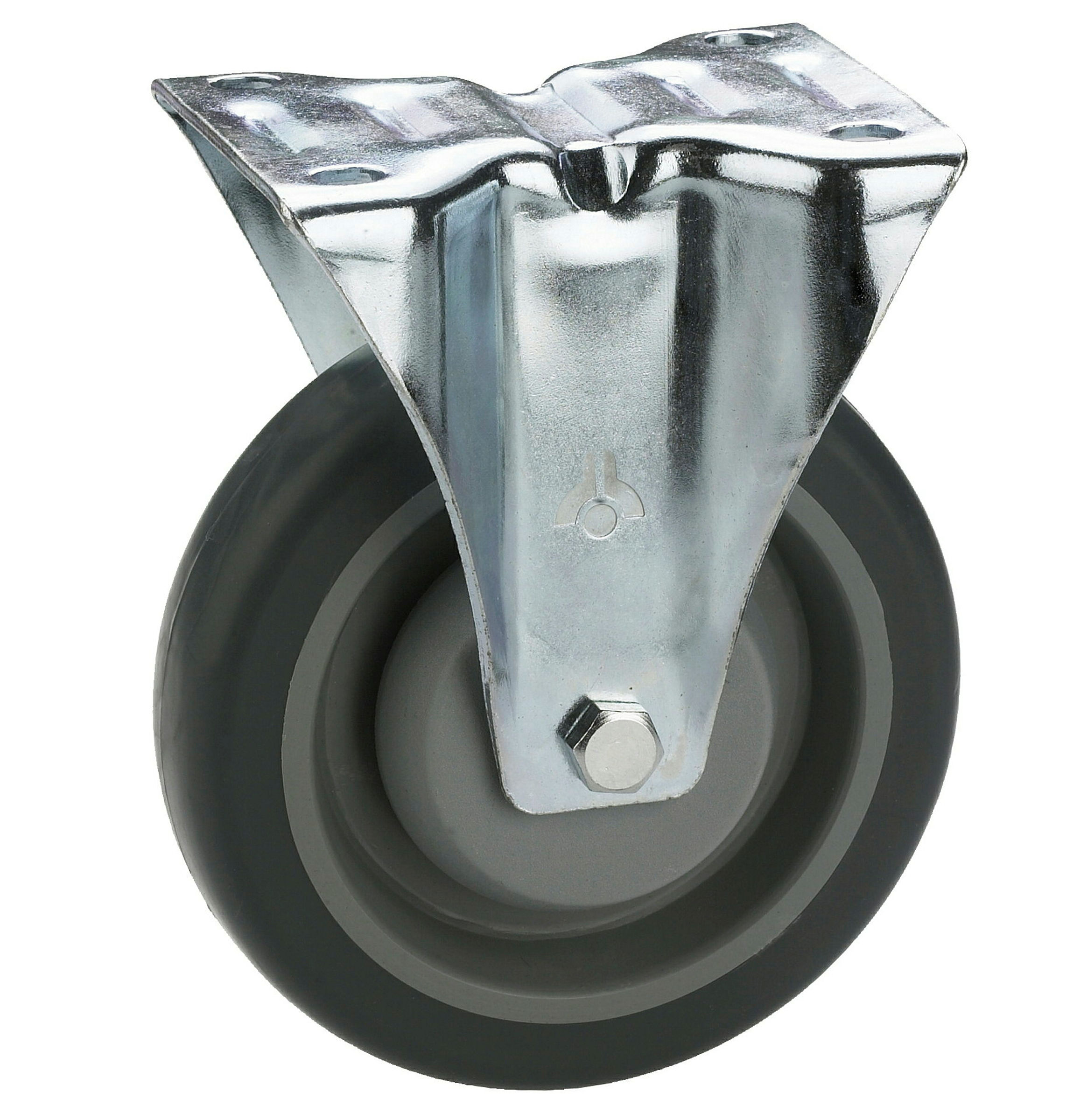 Bockrolle, TPE-Lauffläche, Fadenschutz, 100x32 mm, Tragkr. 150 kg