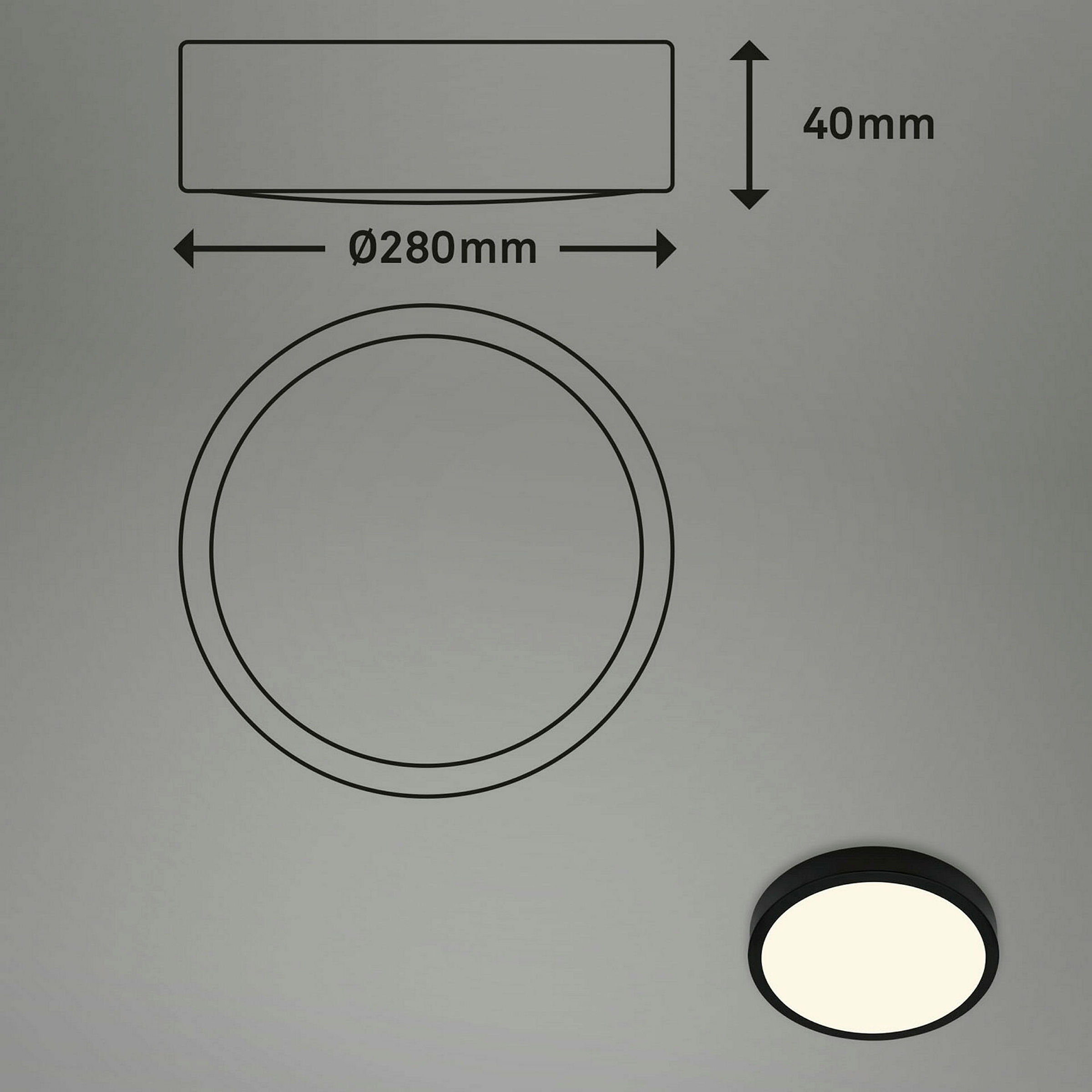 LED Aufbauleuchte, schwarz, 1xLED/16W