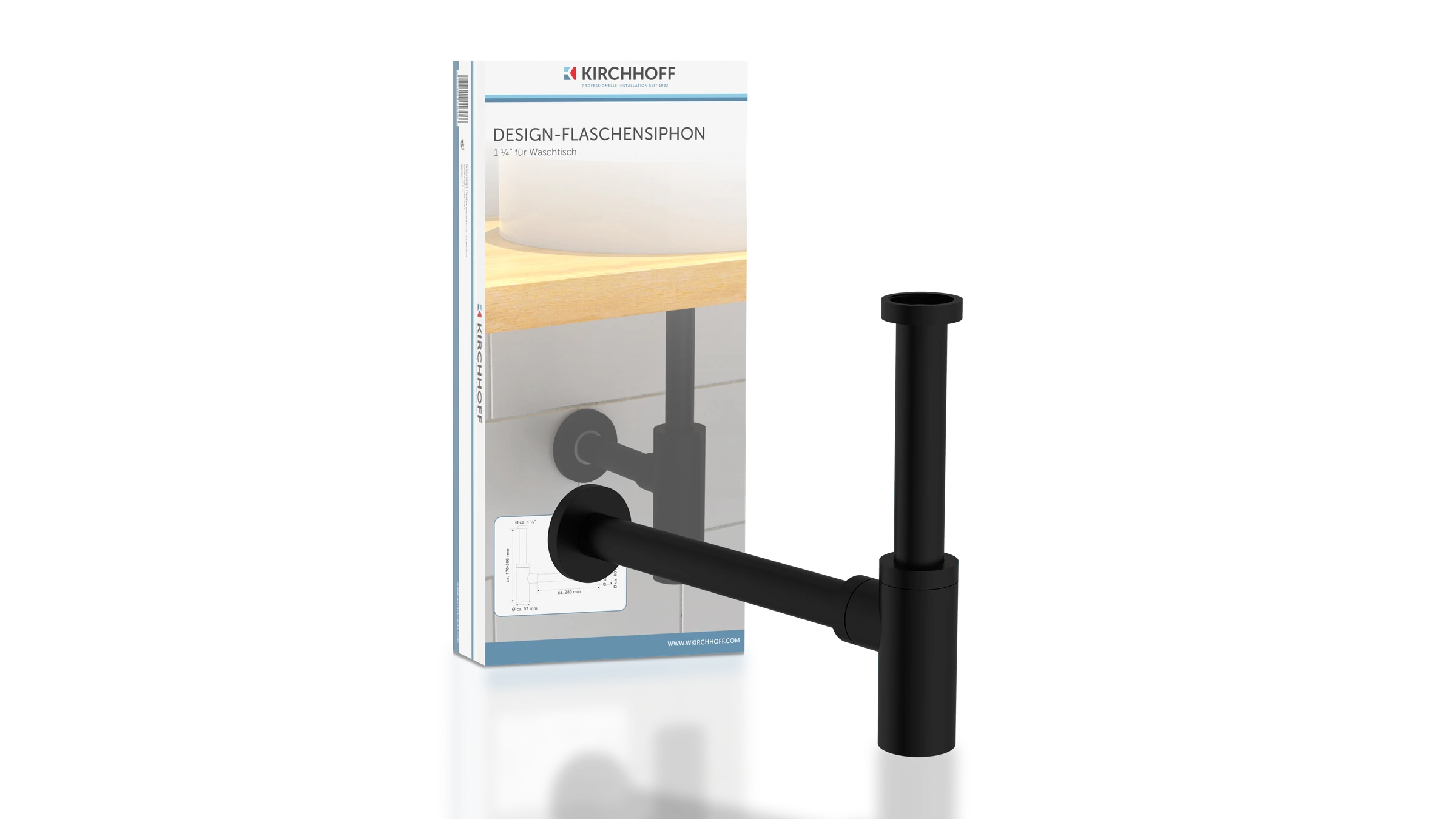 Design-Flaschensiphon, Schwarz, 1 1/4'' x 32 mm