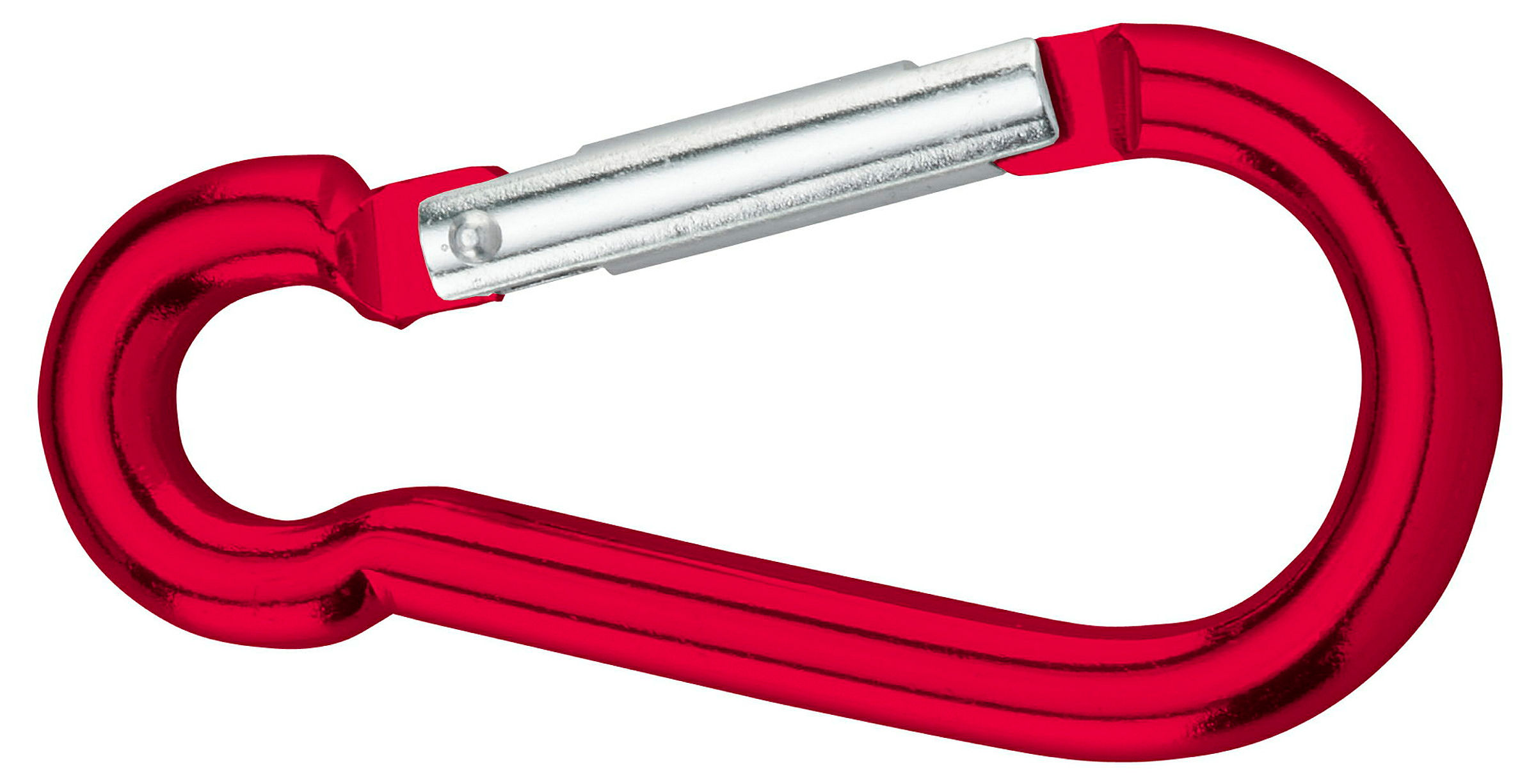Karabinerhaken aus Aluminium, rot eloxiert (SB-Box) 6 x 60 mm