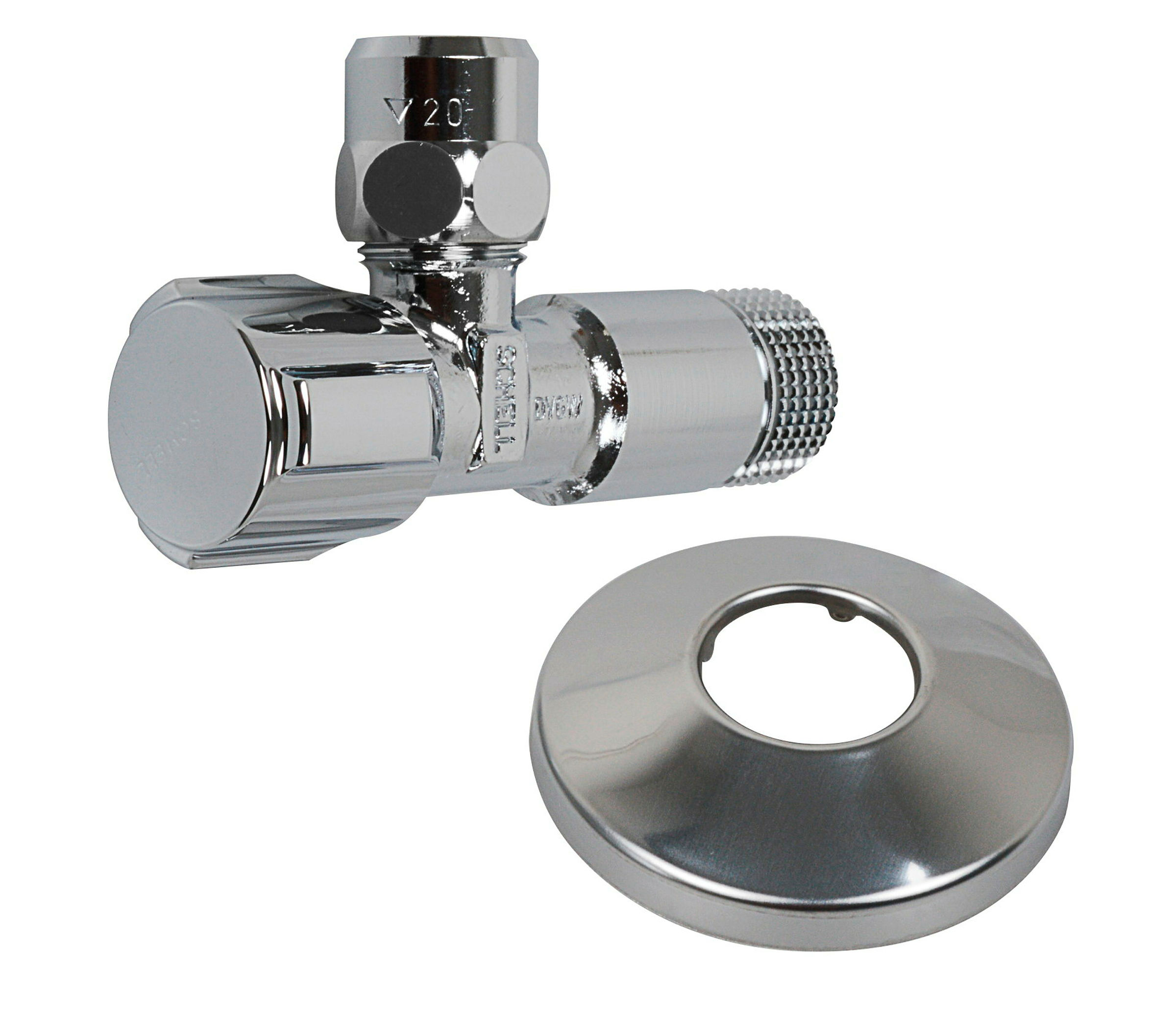 SCHELL Eckventil, Chrom, 1/2''AG x 3/8'' x 10 mmQ, mit Schubrosette