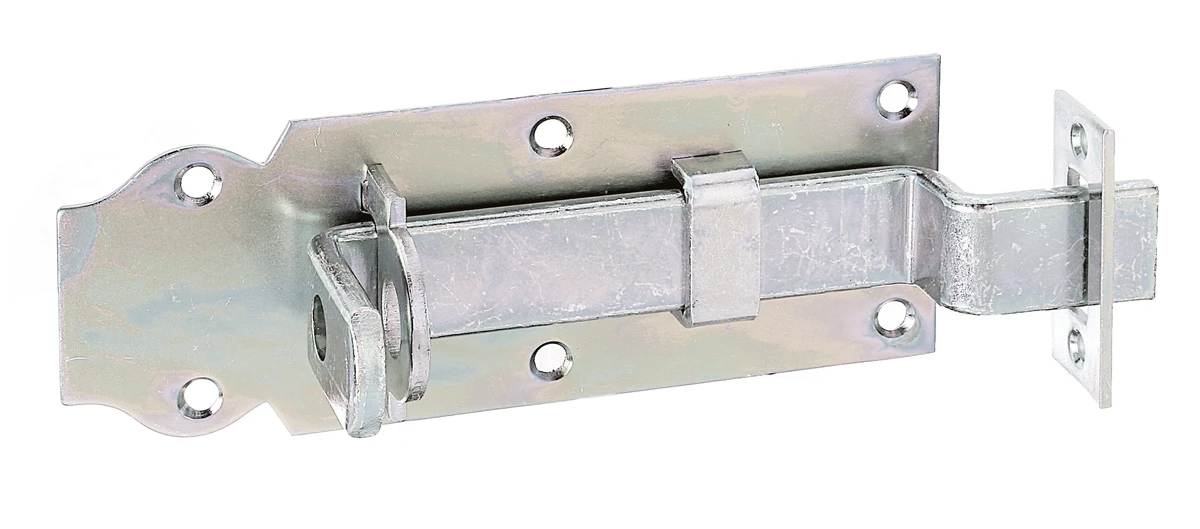 Schlossriegel mit flachem Griff 140x52 gekröpft verzinkt