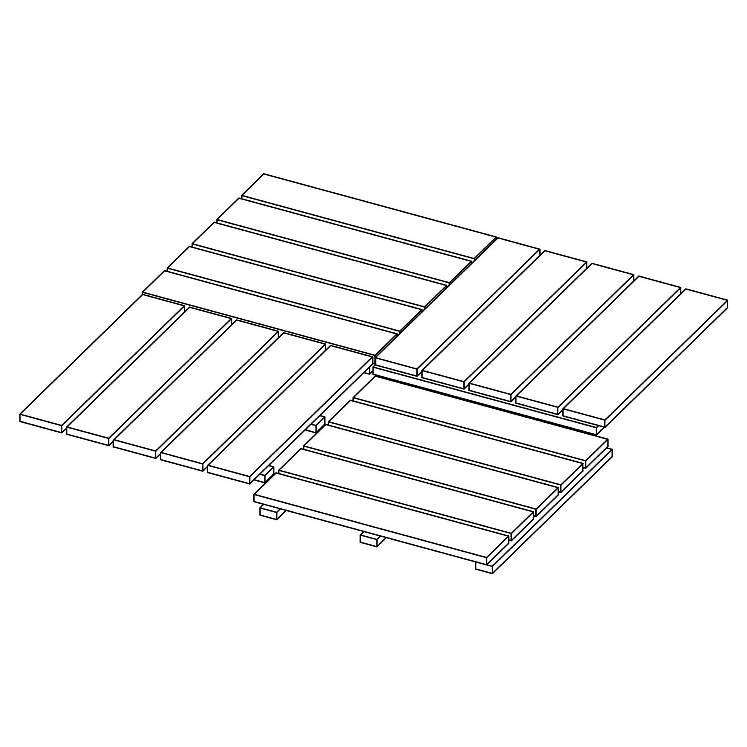 Holzfliese 5 Latten grau kdi 50x50cm