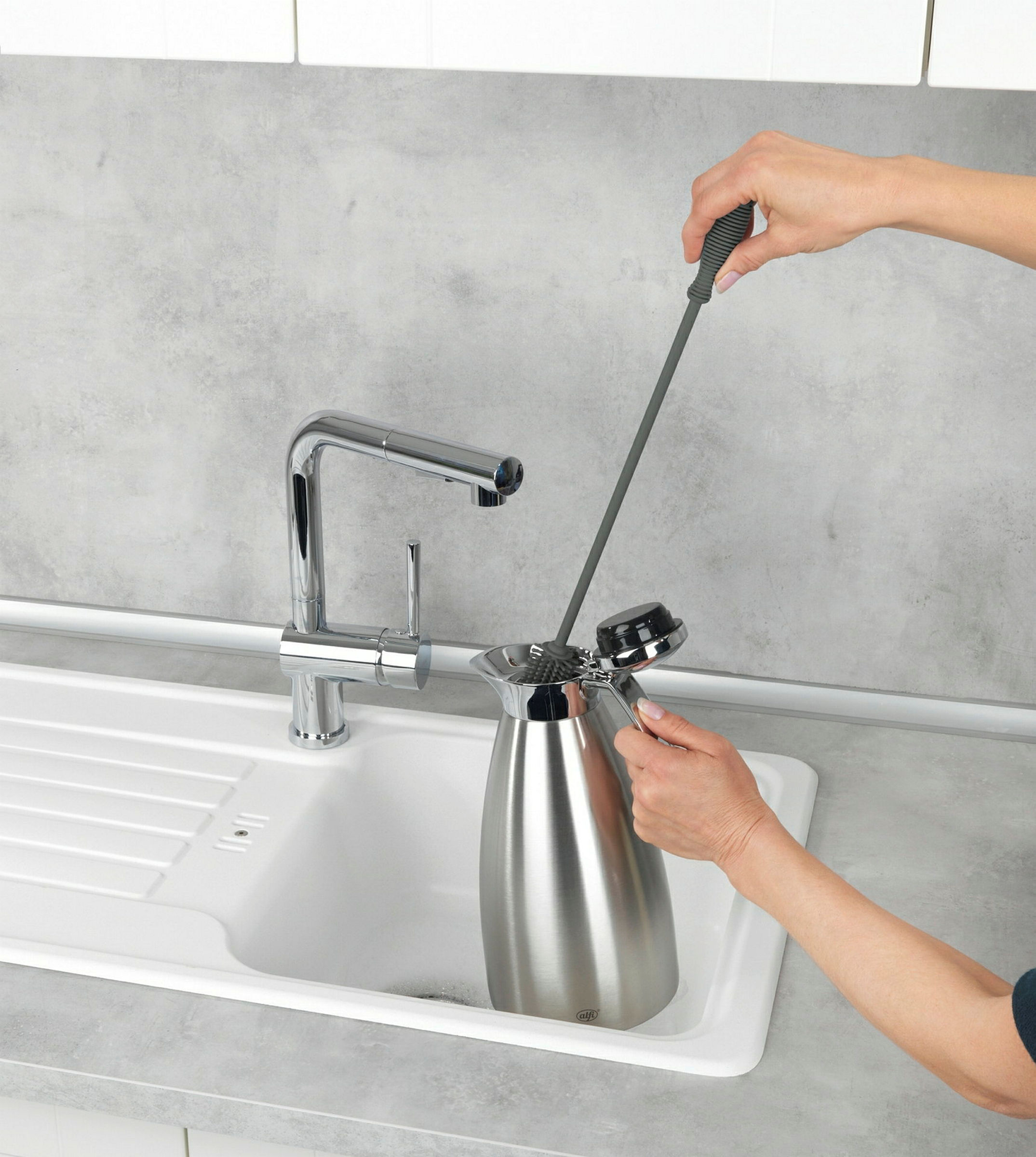 Silikon Flaschenbürste 38 cm Grau Sia
