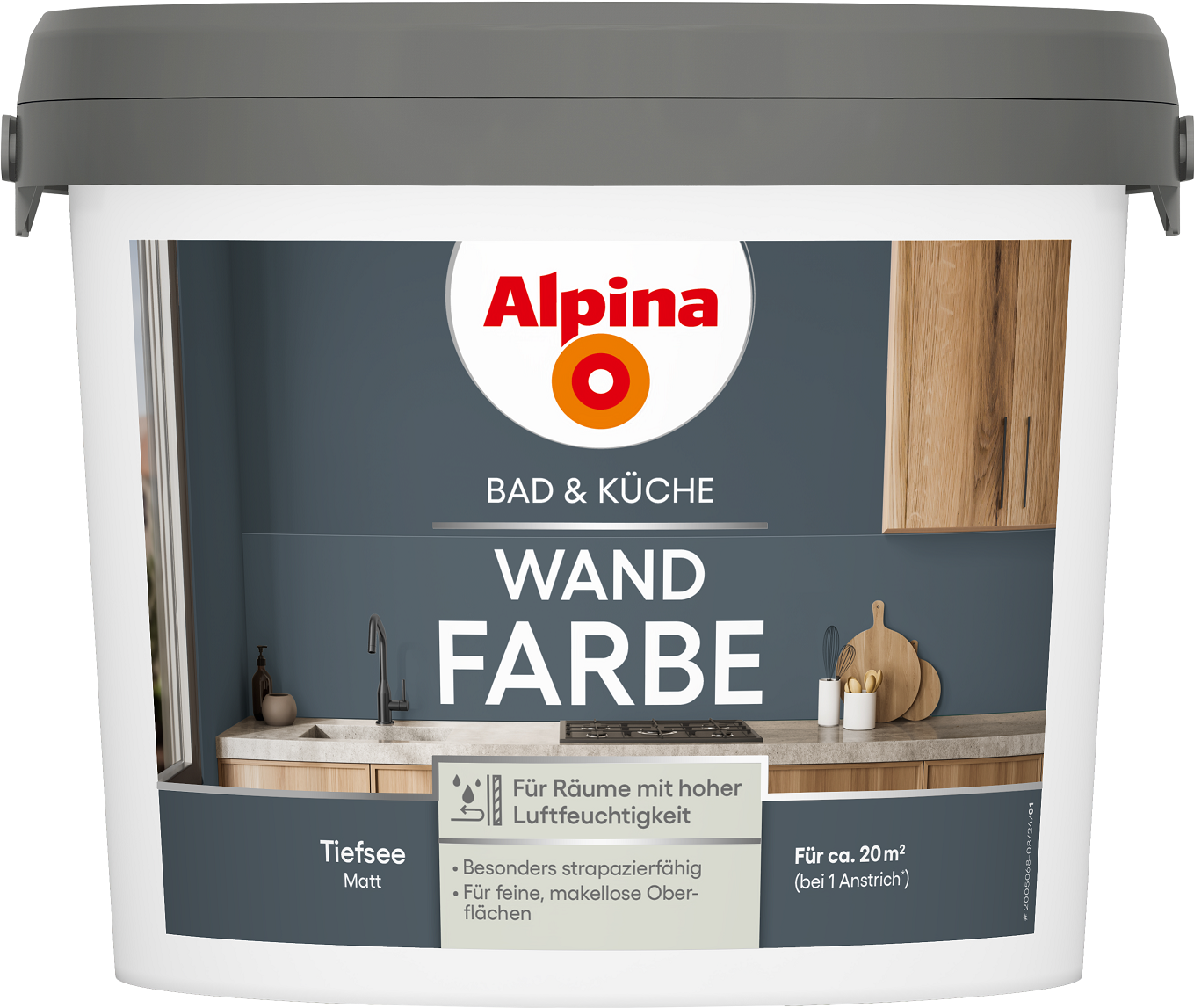 Alpina Bad & Küche Wand-Farbe Tiefsee 2,5L
