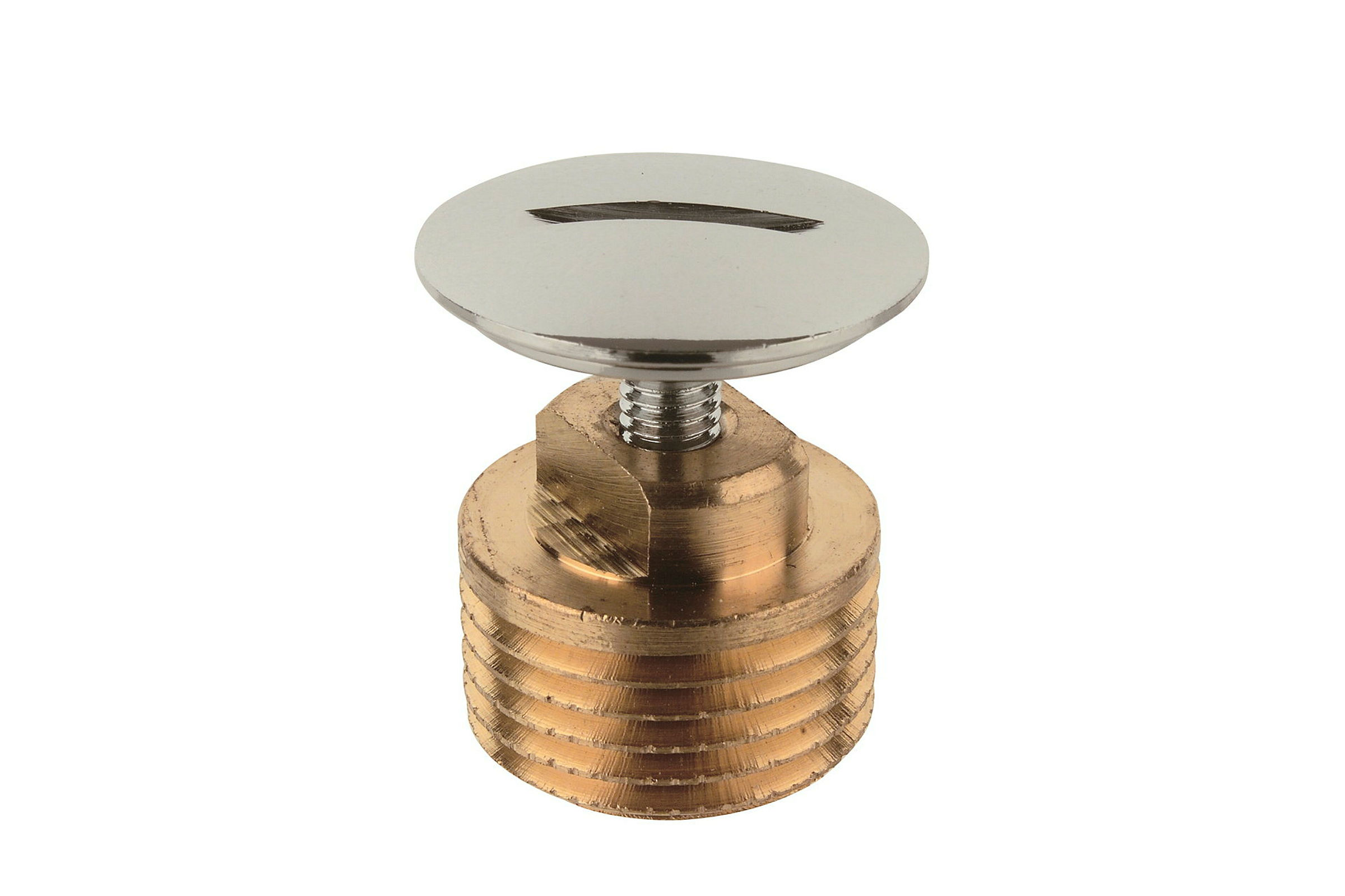 MS Stopfen, Chrom, 1/2''AG, mit Schlitz