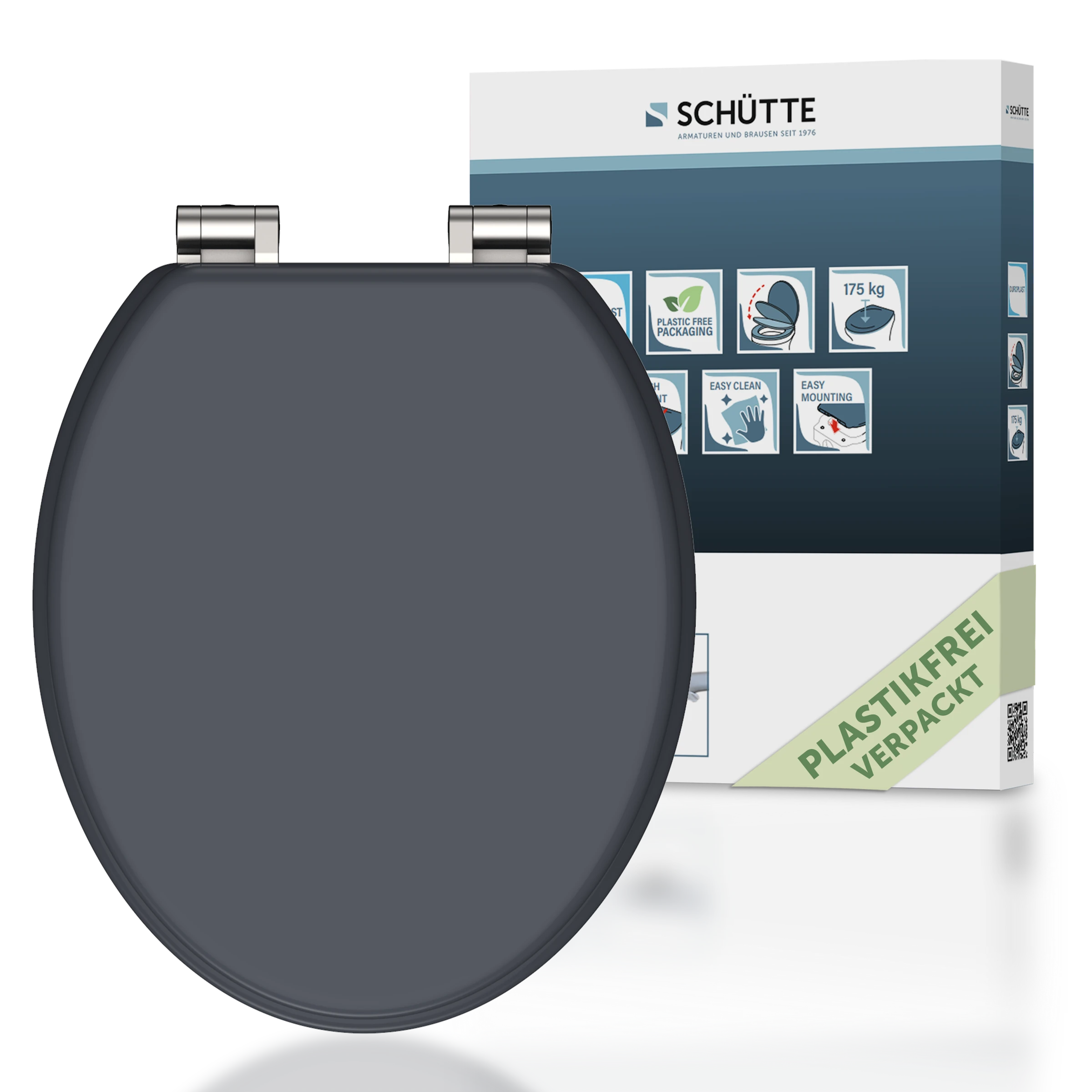 MDF WC-Sitz SPIRIT ANTHRAZIT, mit Absenkautomatik