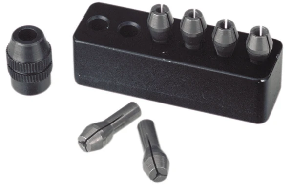 PROXXON-MICROMOT-Stahlspannzangen, 6 Stück von 1 bis 3,2 mm, mit Halter