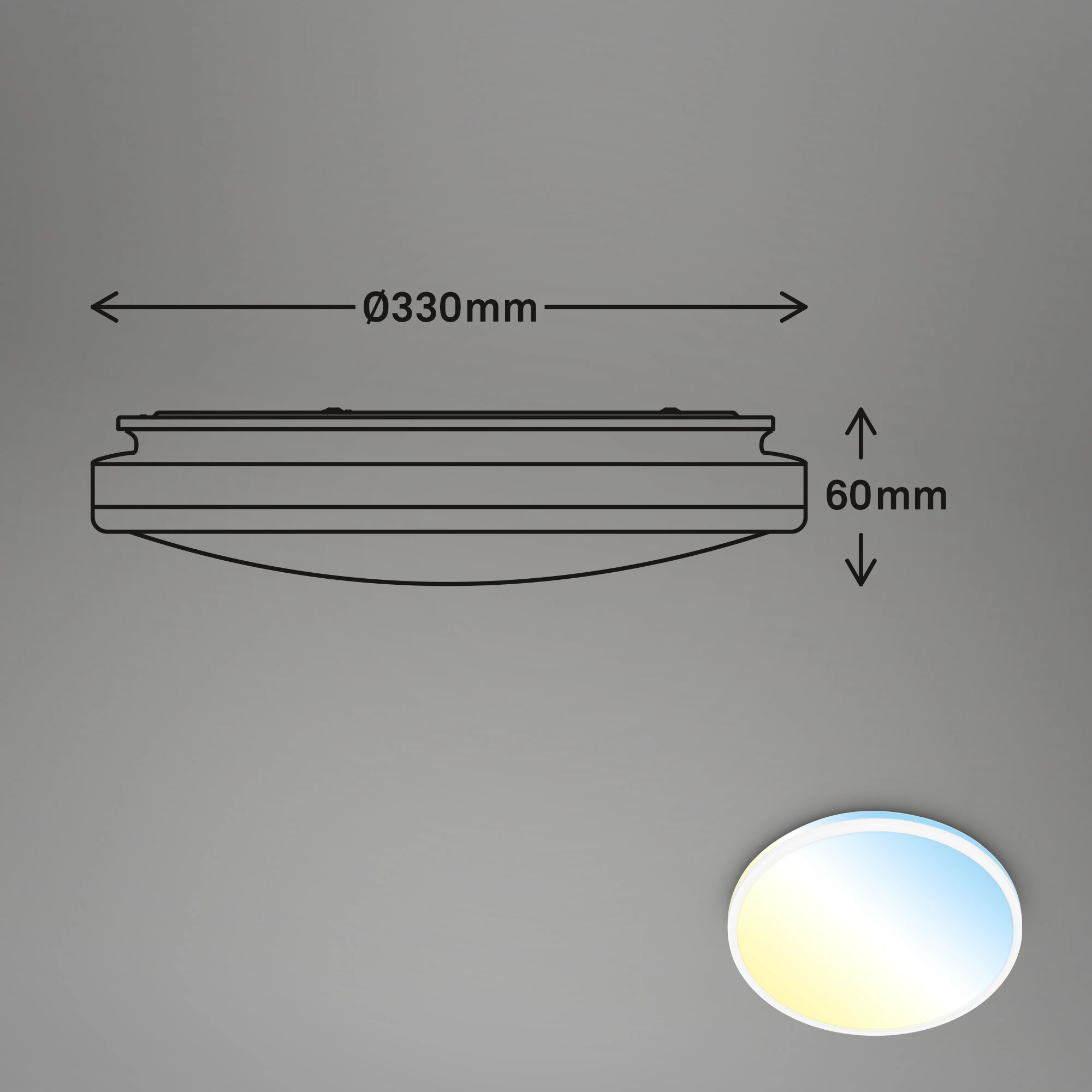 LANA CCT LED Deckenleuchte, Weiß matt, LED / 22W