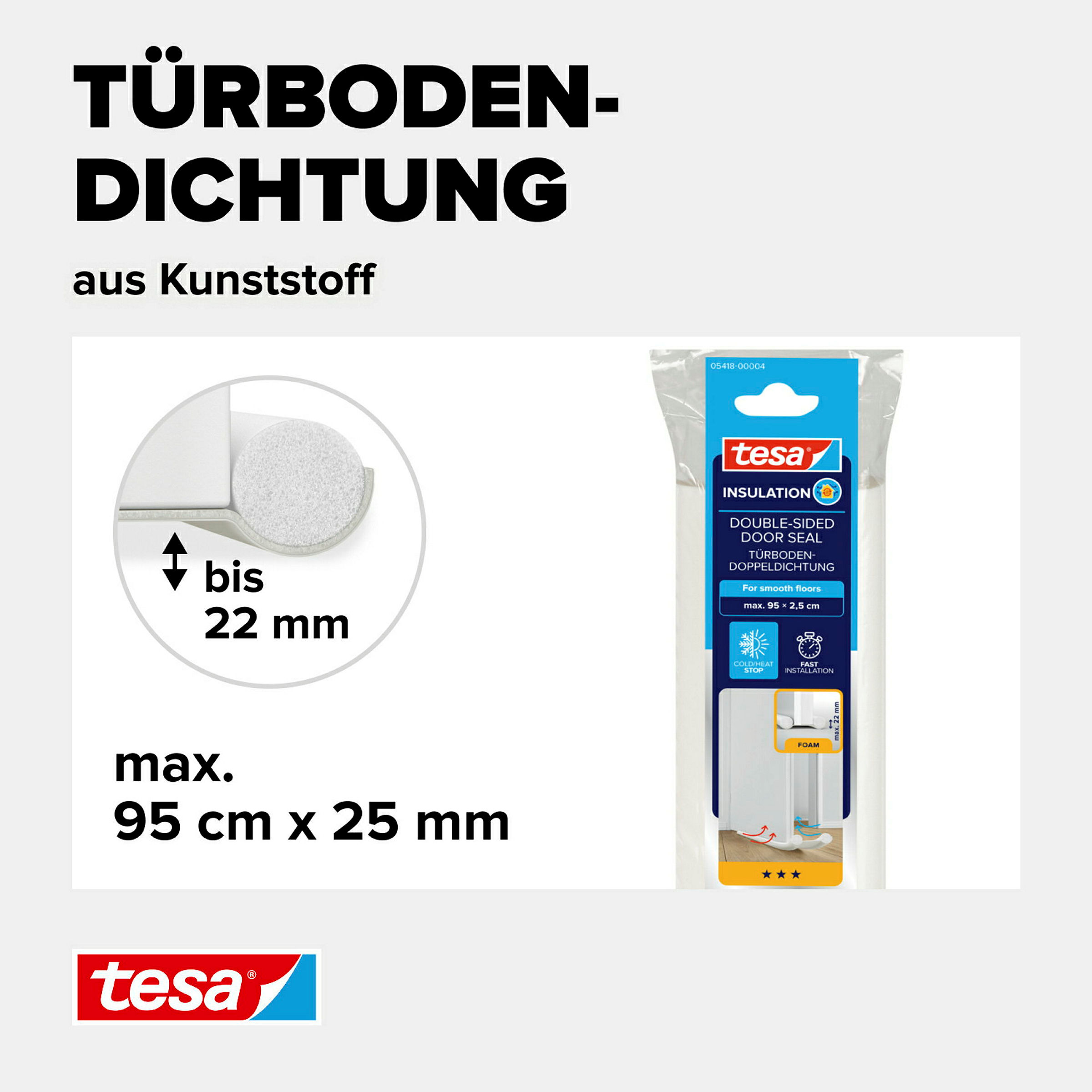 tesamoll®l® Türbodendoppeldichtung weiss, 95cm:25mm