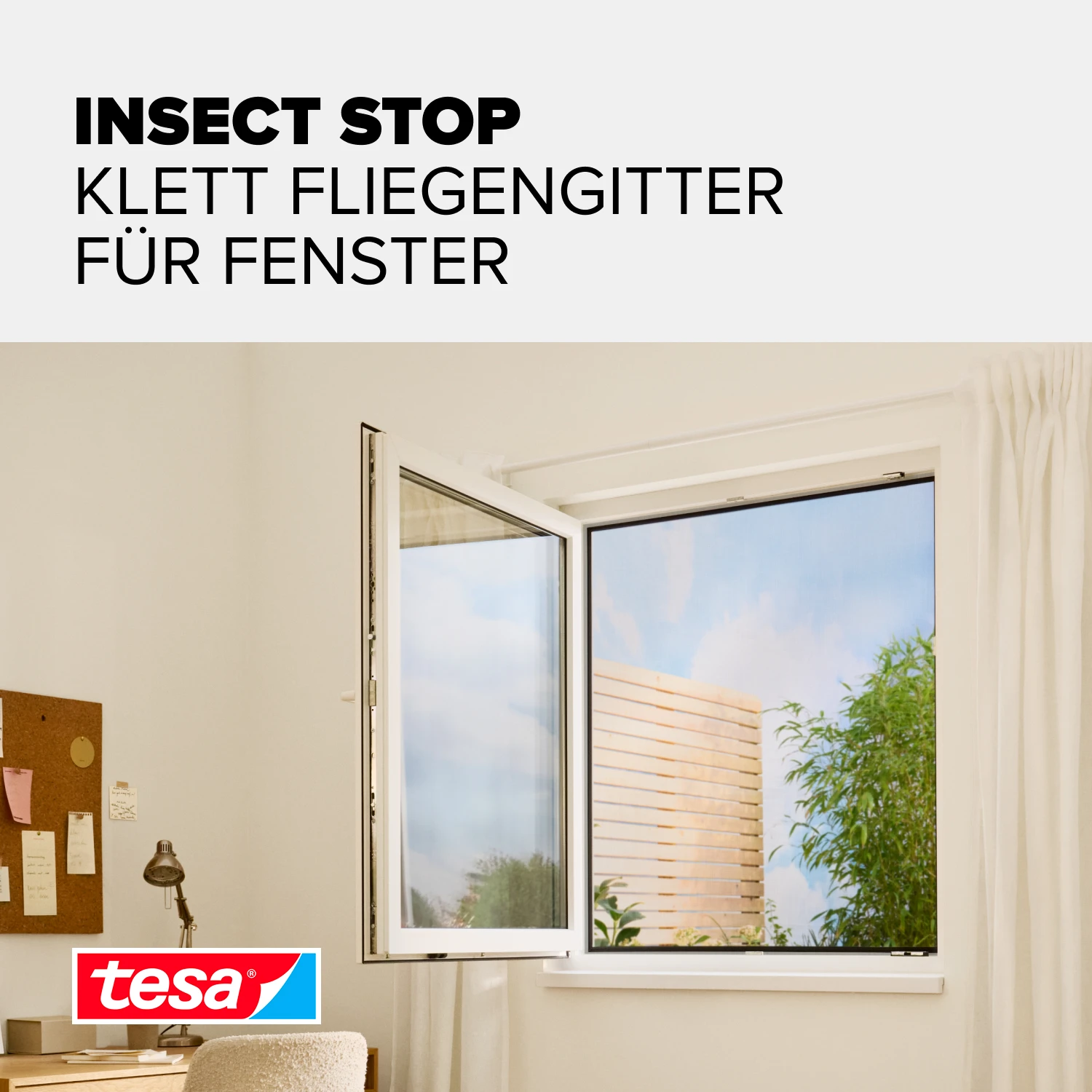 tesa® Fliegengitter Standard Klettband für Fenster, anthrazit