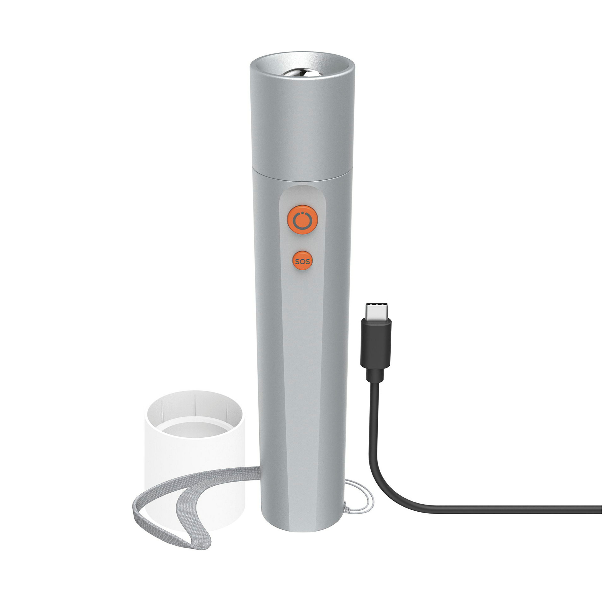 Hama LED-Taschenlampe ''FL350-C'', aufladbar, Aluminium, 4 Modi + SOS