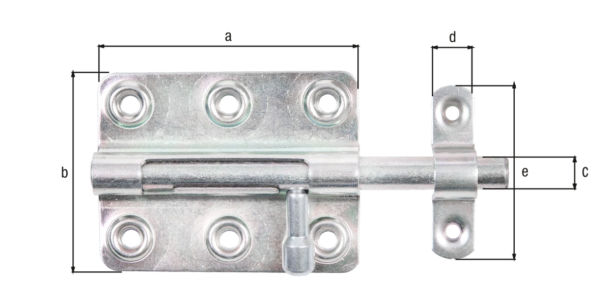 Bolzenriegel mit rundem Griff 80x125Ø10 verzinkt