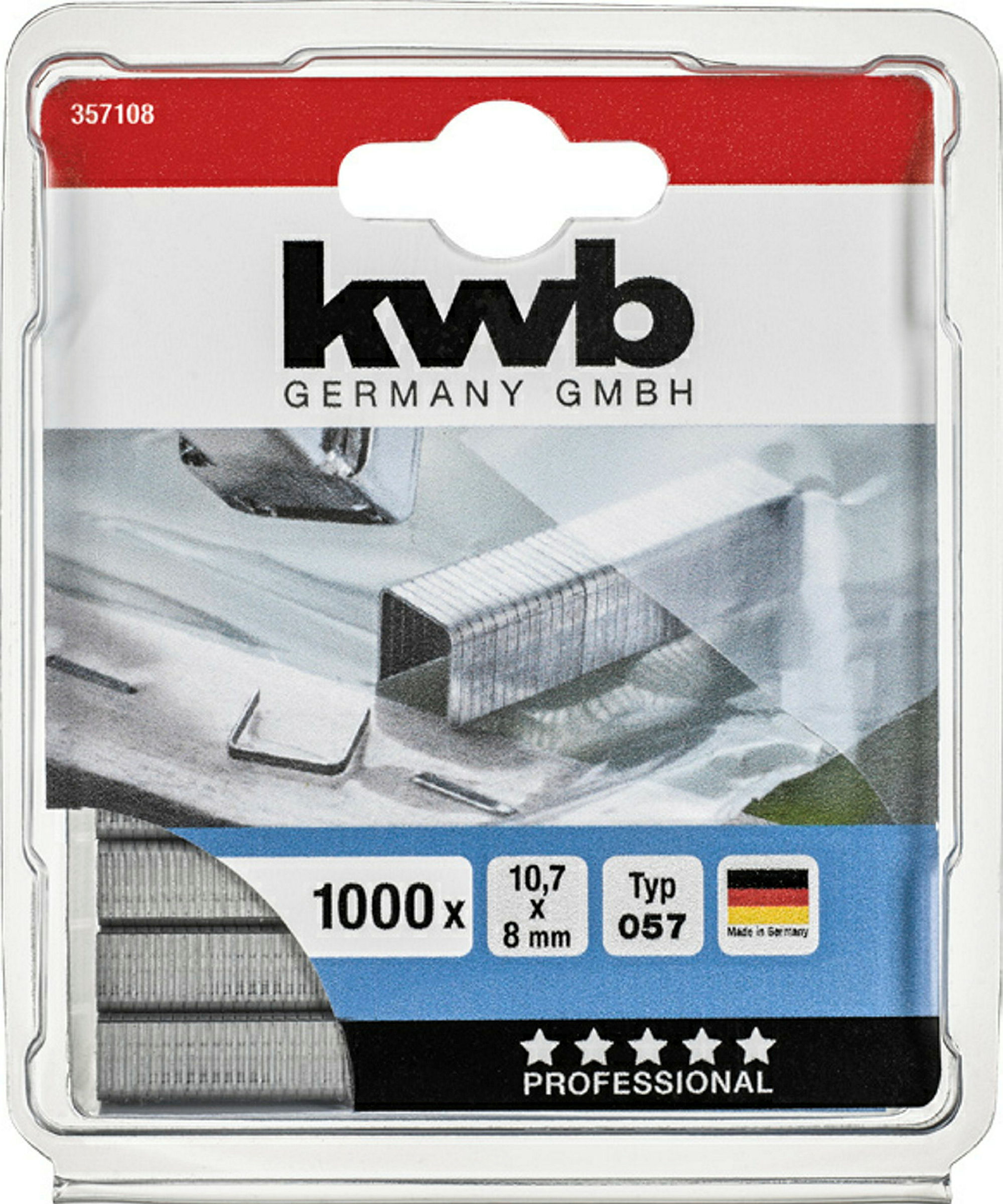 Klammern, 10,7 mm x 8 mm, Flachdraht, Stahl, 1000 Stk.