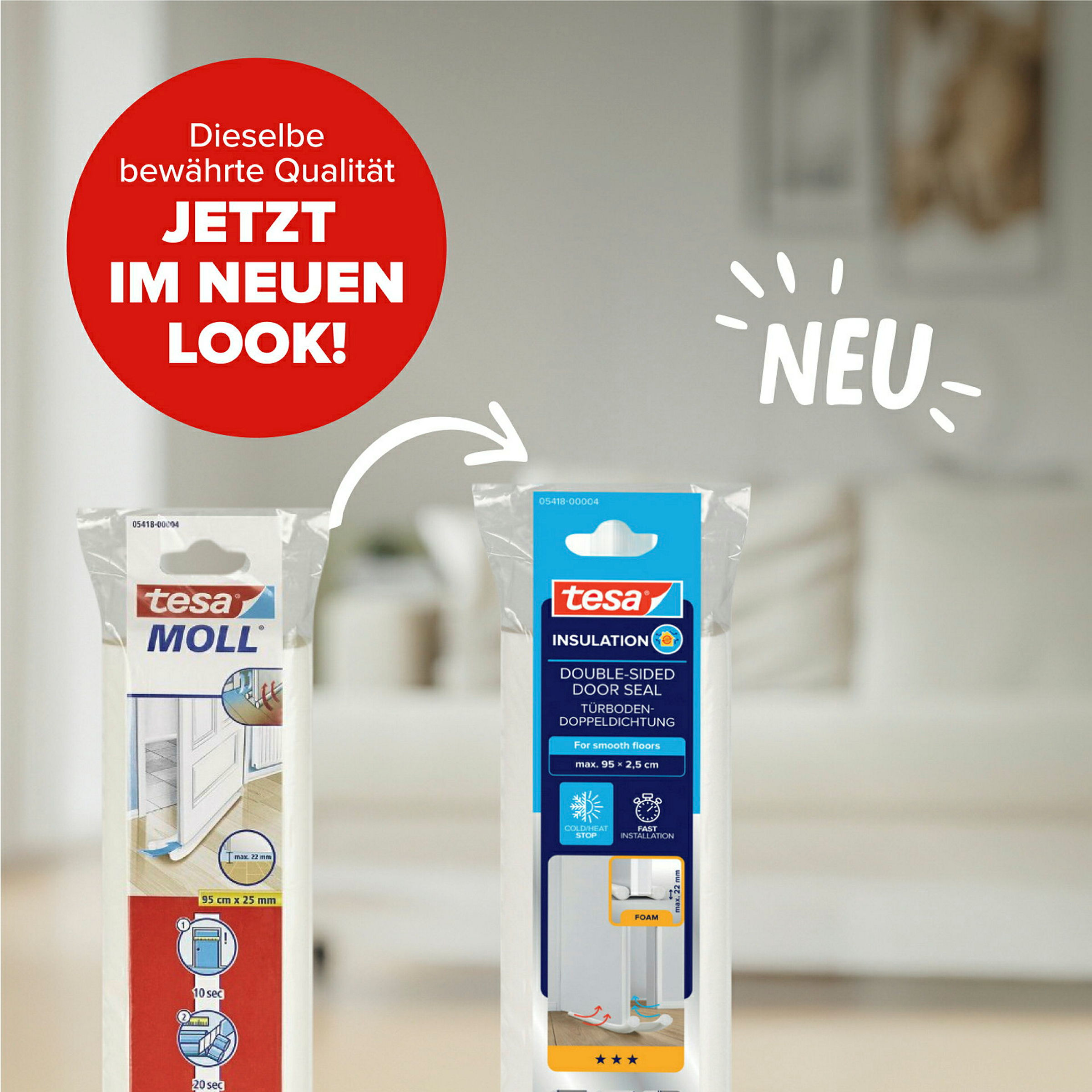 tesamoll®l® Türbodendoppeldichtung weiss, 95cm:25mm