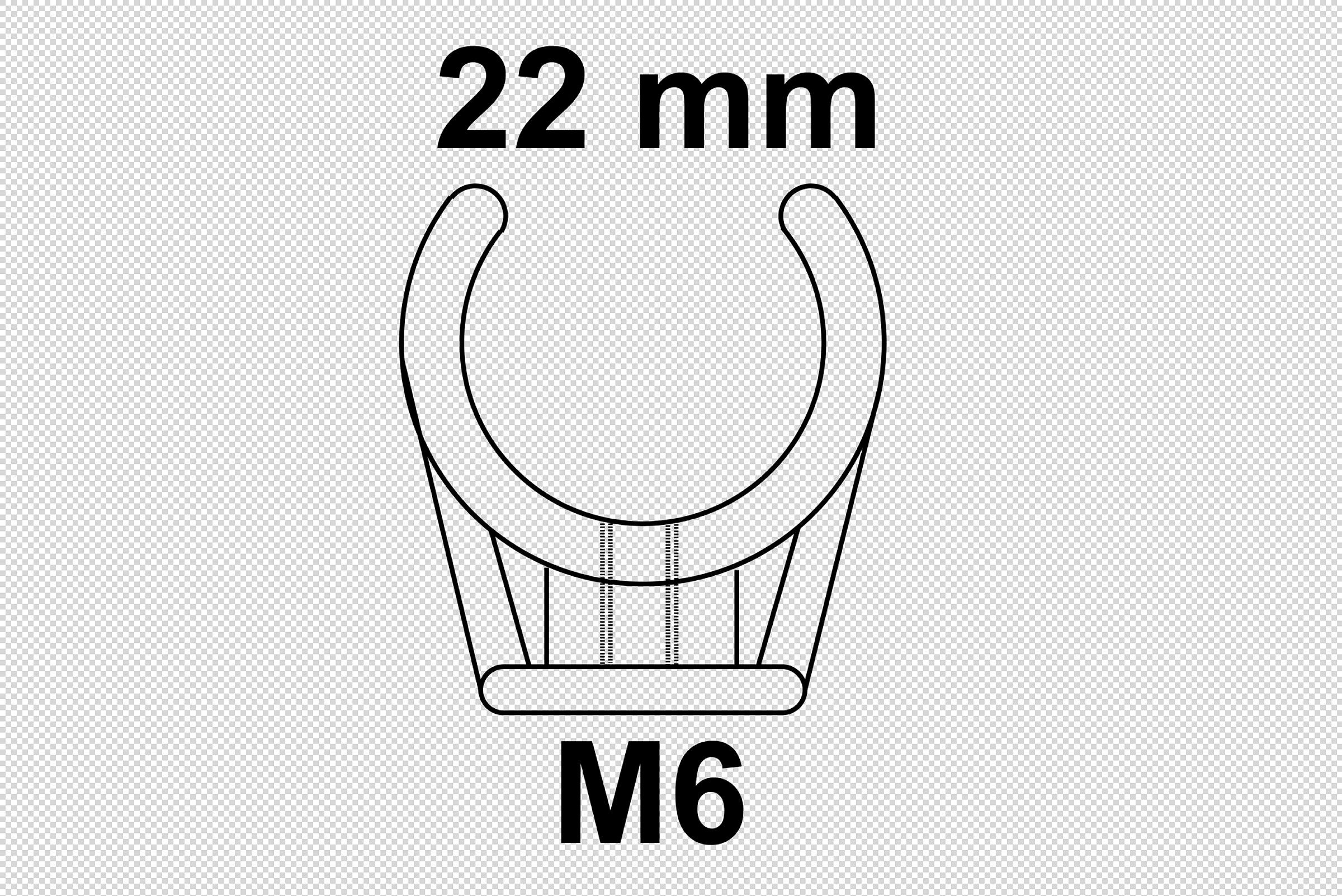 Rohrclip einfach, 22 mm, mit M6 Gewindehülse (10x)