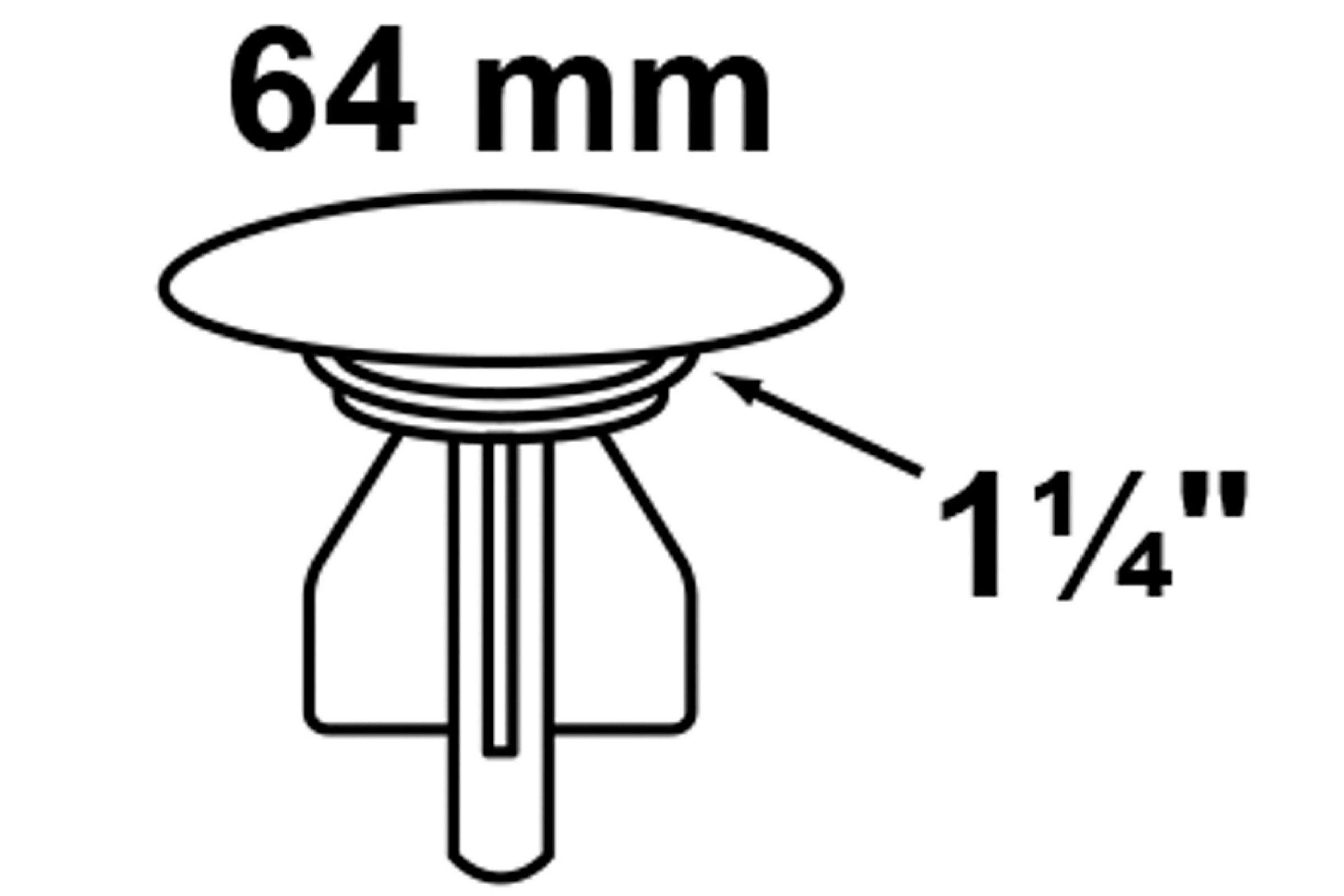 Exzenterstopfen, Chrom, 1 1/4'' x 64 mm, angepasst an alle Fabrikate