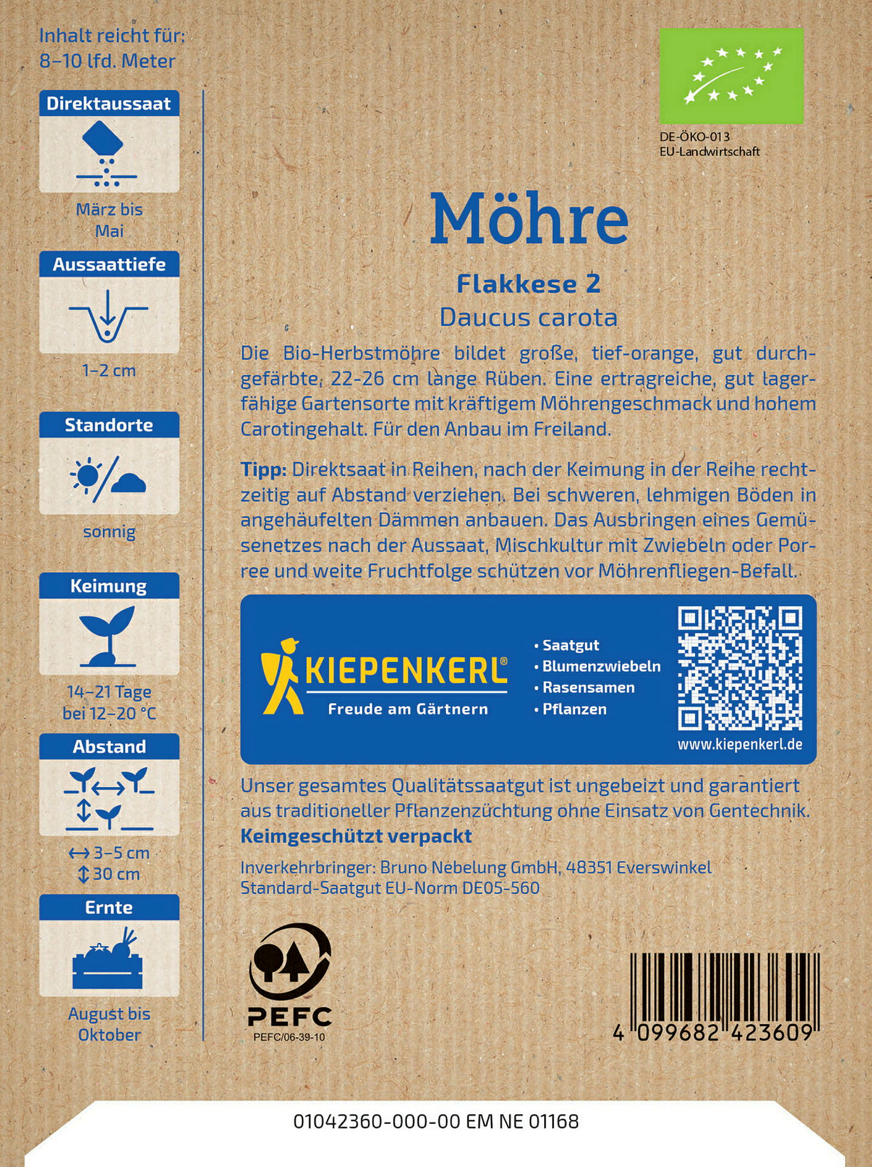 Kiepenkerl BIO Möhre Herbst- und Lagermöhre