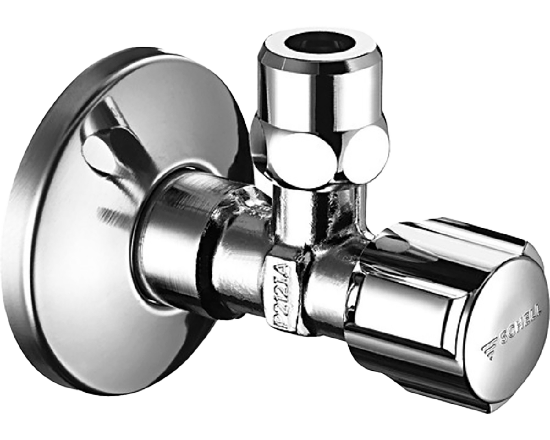 SCHELL Eckventil, Chrom, 1/2''AG x 3/8'' x 10 mmQ, selbstdichtend mit Schub