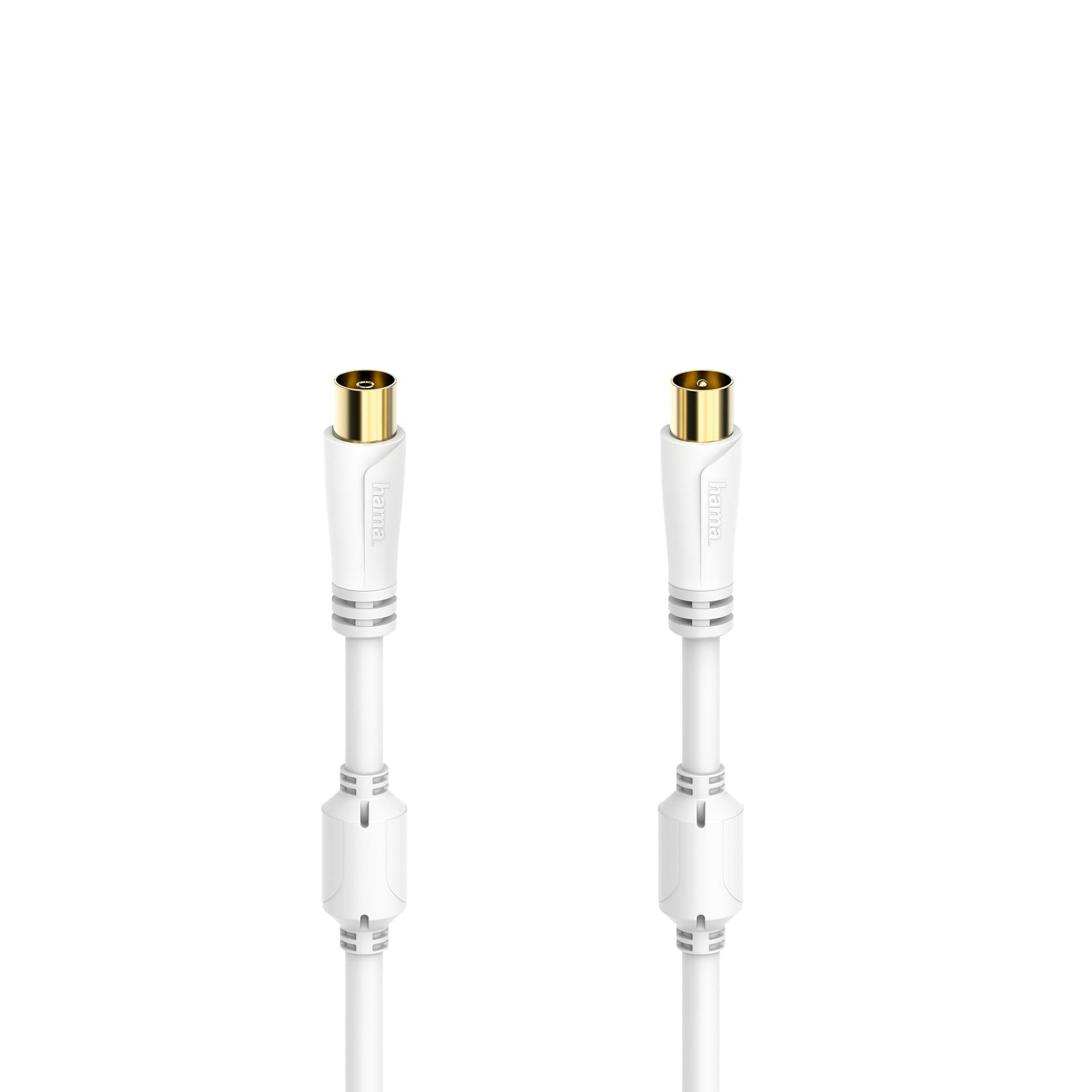 Hama Antennen-Kabel, Koax-Stecker - Koax-Kupplung, vergoldet, 1,5 m, 100 dB