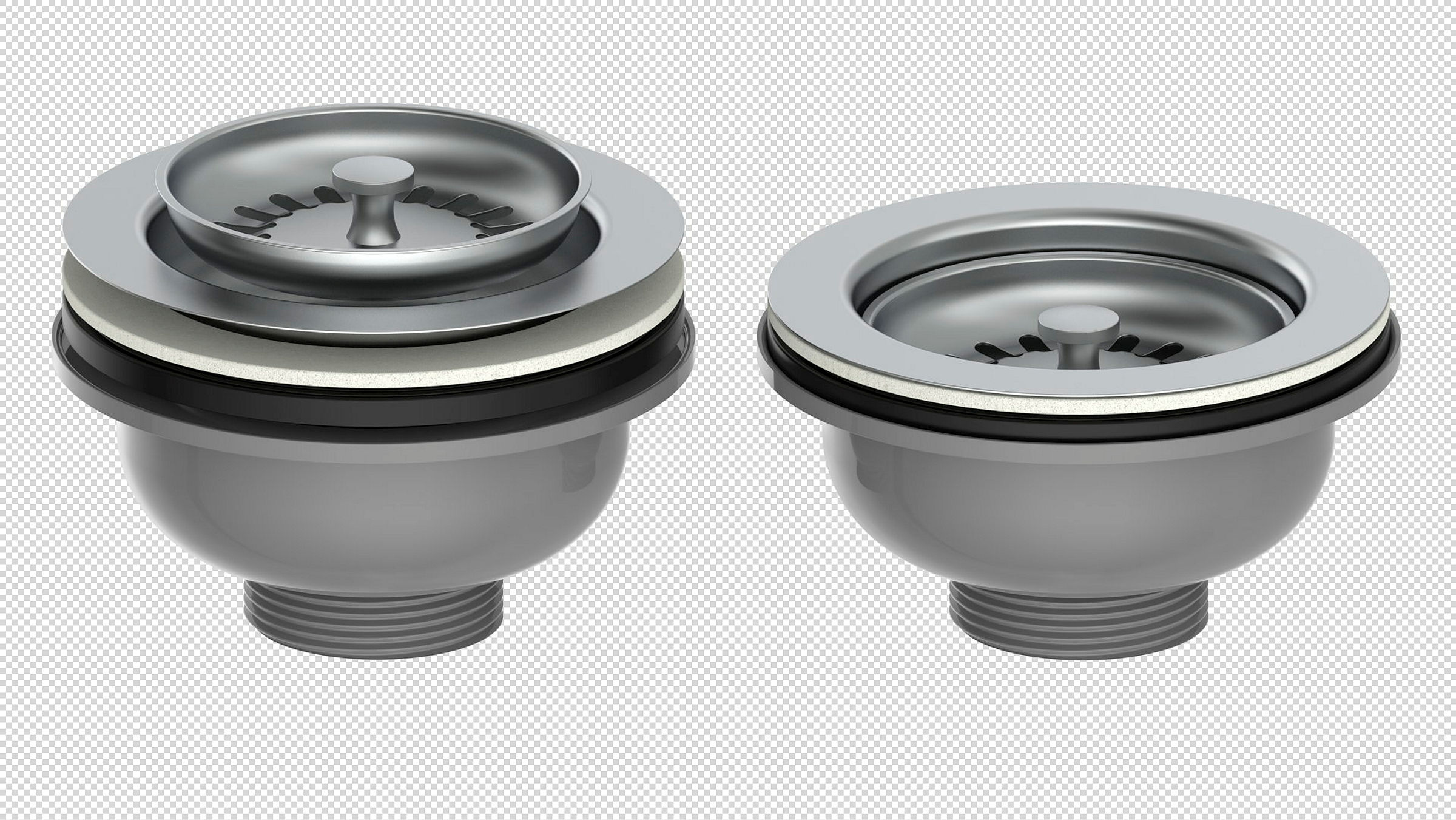 ECO-SAVE KS Korbventil, Grau, 1 1/2''AG, Edelstahl-Ventilkelch & Sieb Ø 114