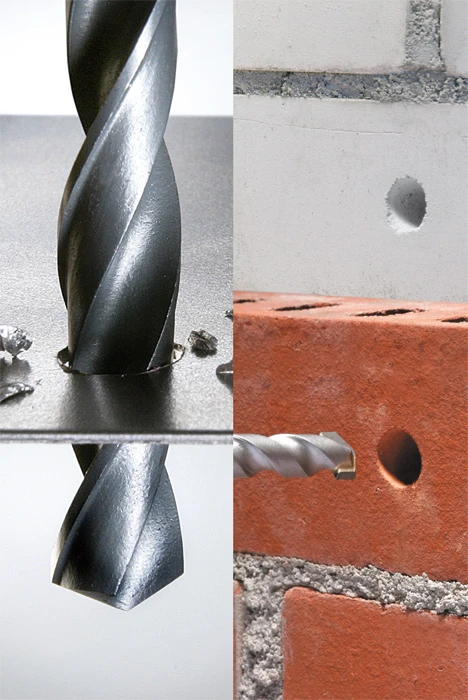 Kombi-Bohrersatz, 9-tlg., Metall- und Steinbohrer