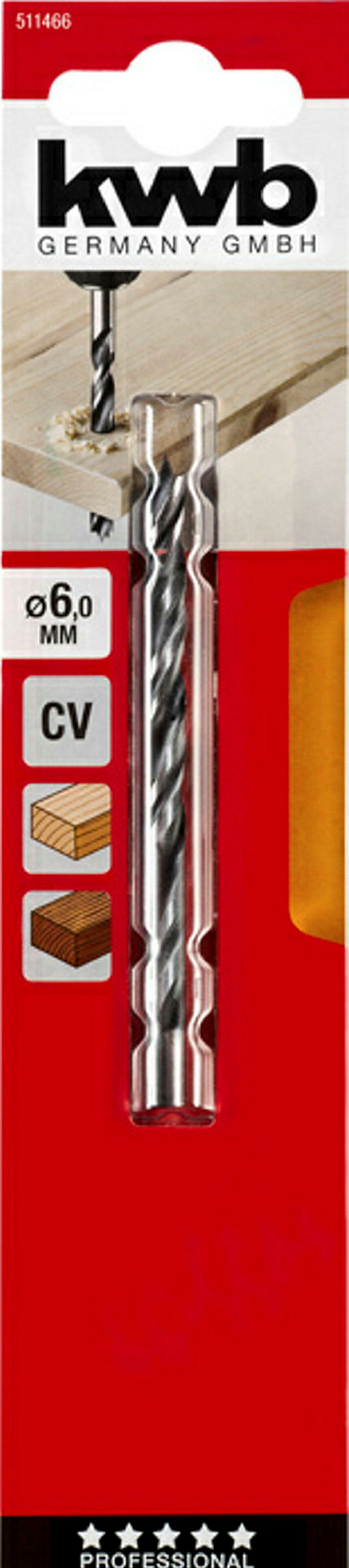 Holzspiralbohrer, ø 6.0 mm