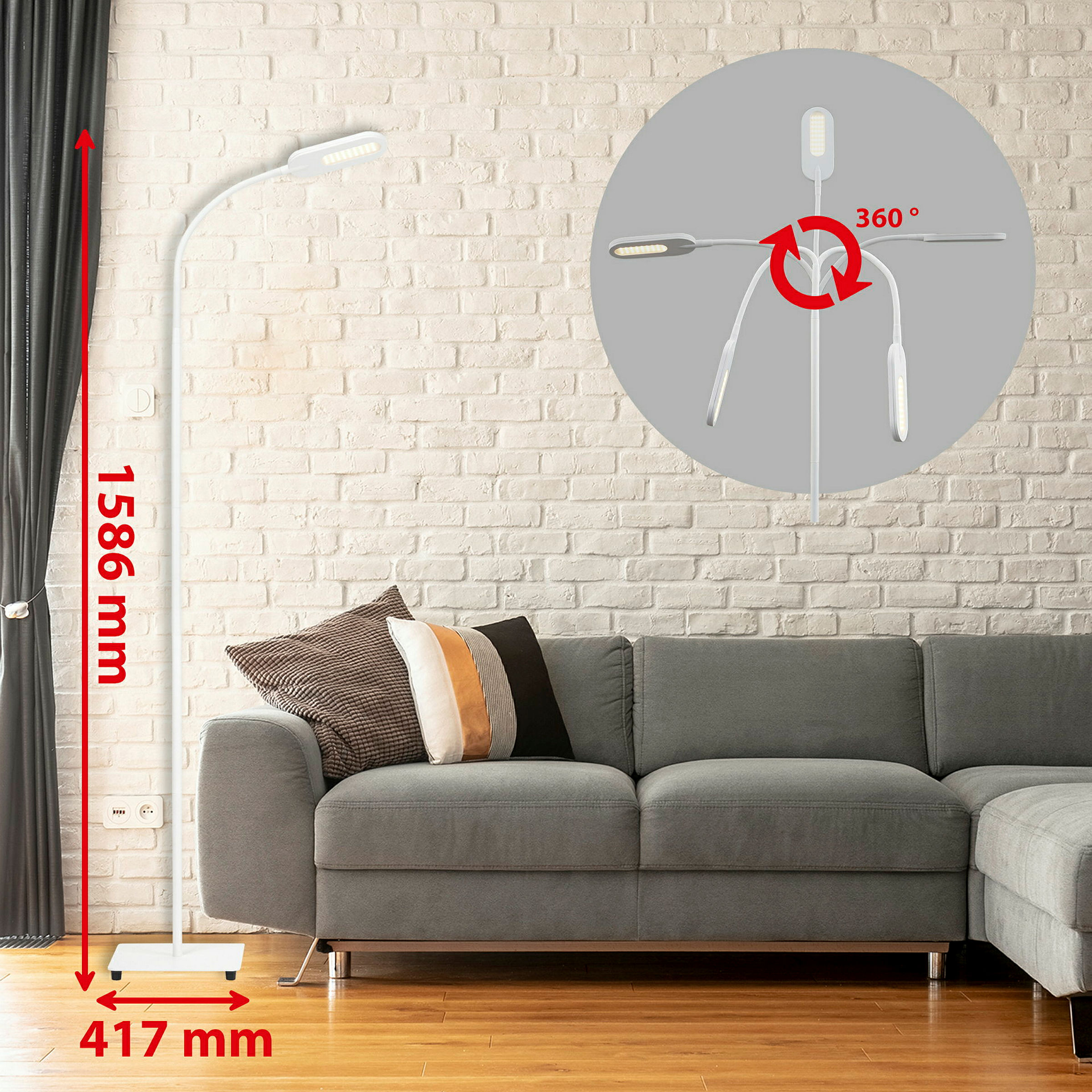 CCT LED Stehleuchte, weiß, 1xLED-Platine/6,5W