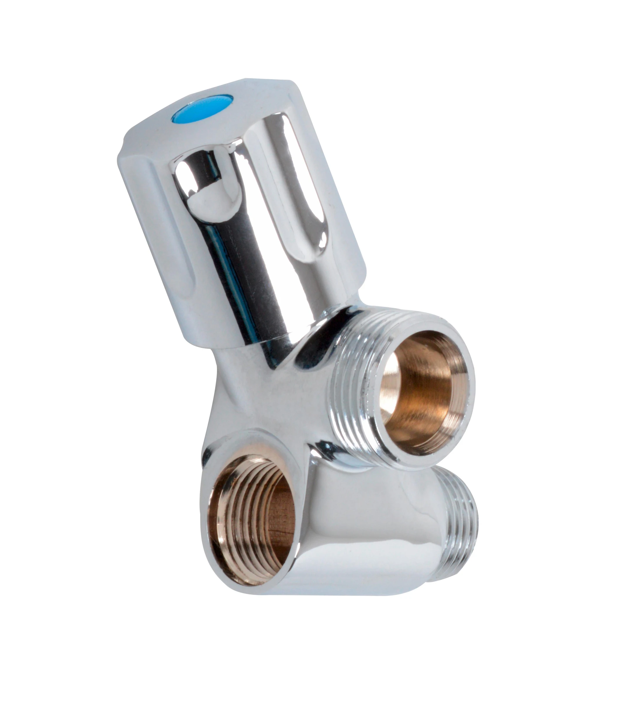 GA-Ventil, Chrom, 1/2''AG x 3/4''AG, mit Rückflussverhinderer