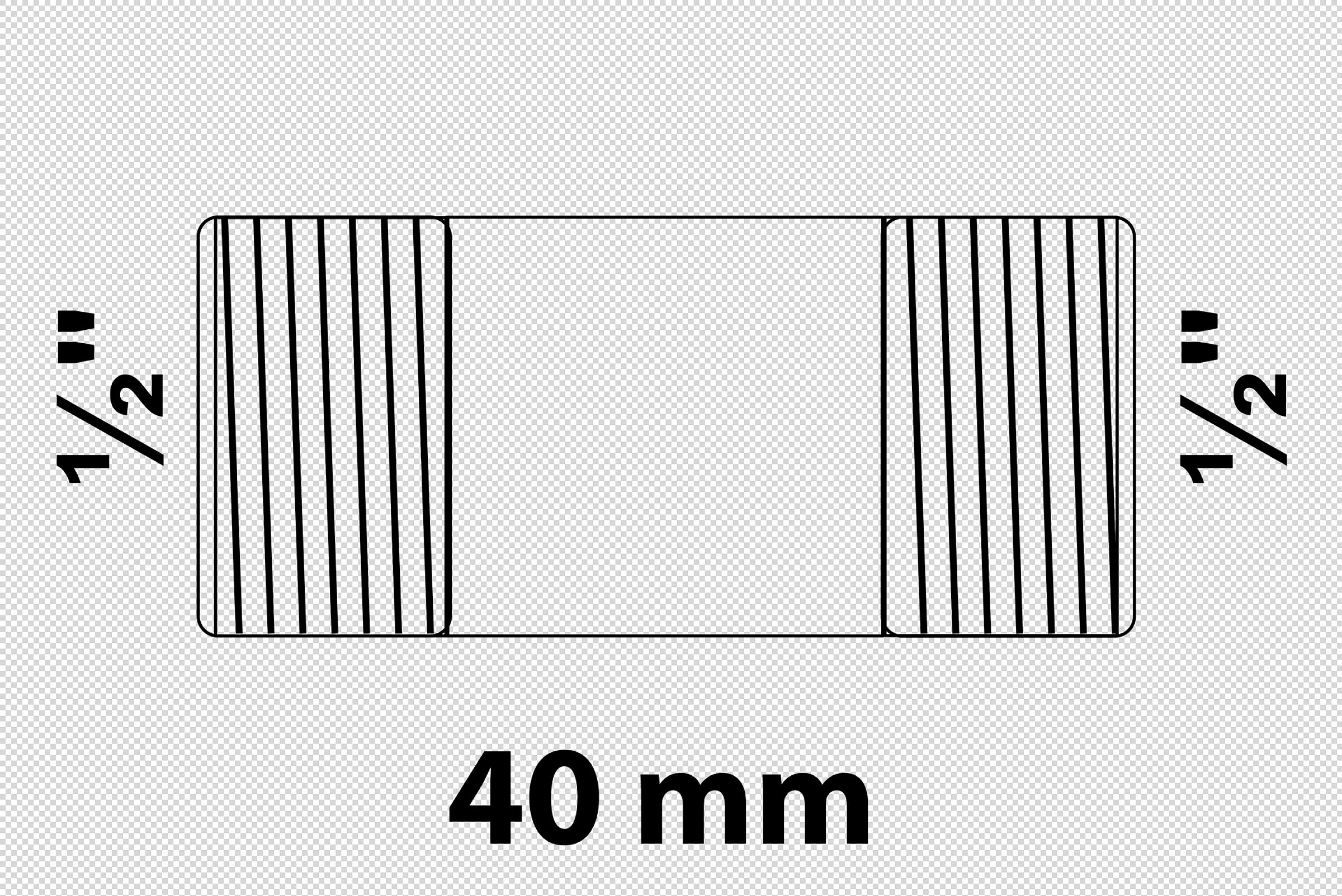 TG Rohrdoppelnippel, verzinkt, 1/2'' x 40 mm, (23)
