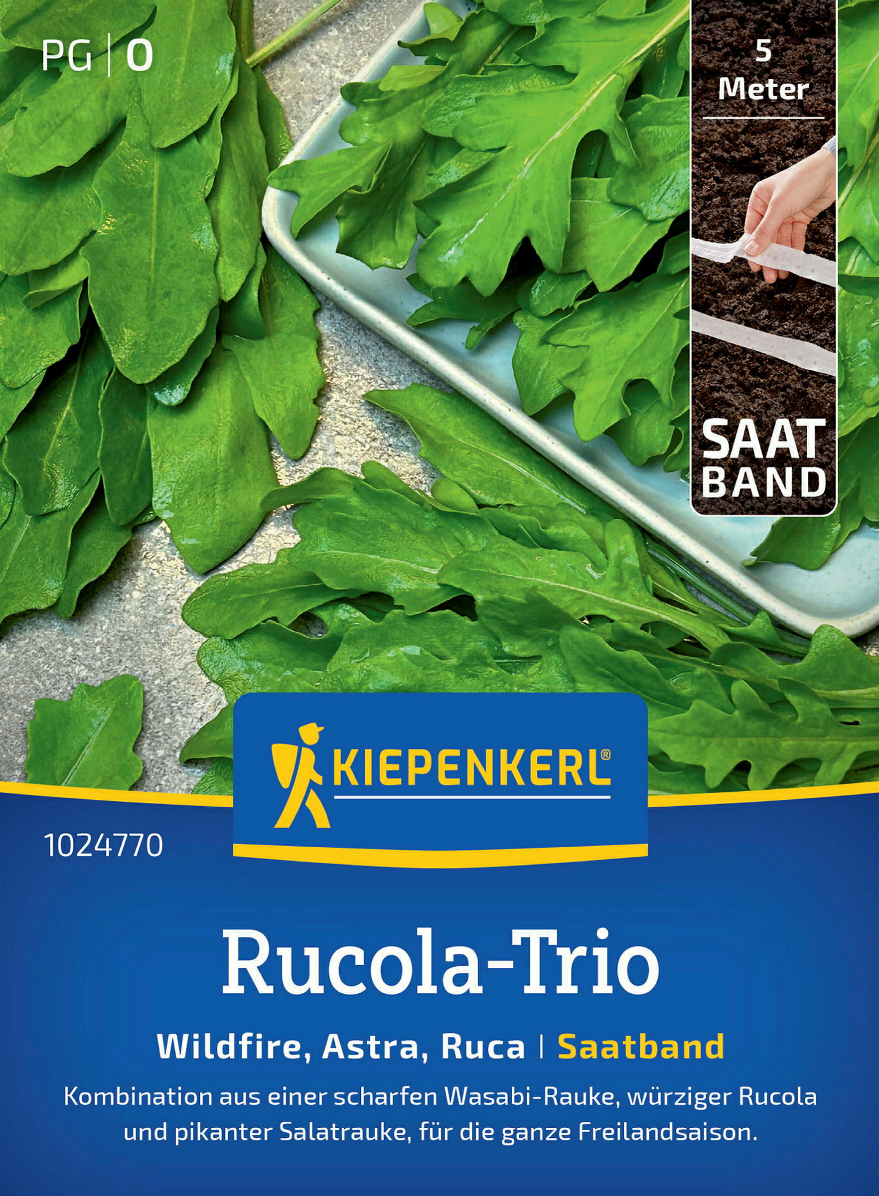 Kiepenkerl Rucola-Trio Wildfire, Astra, Salatrauke Ruca, Saatband