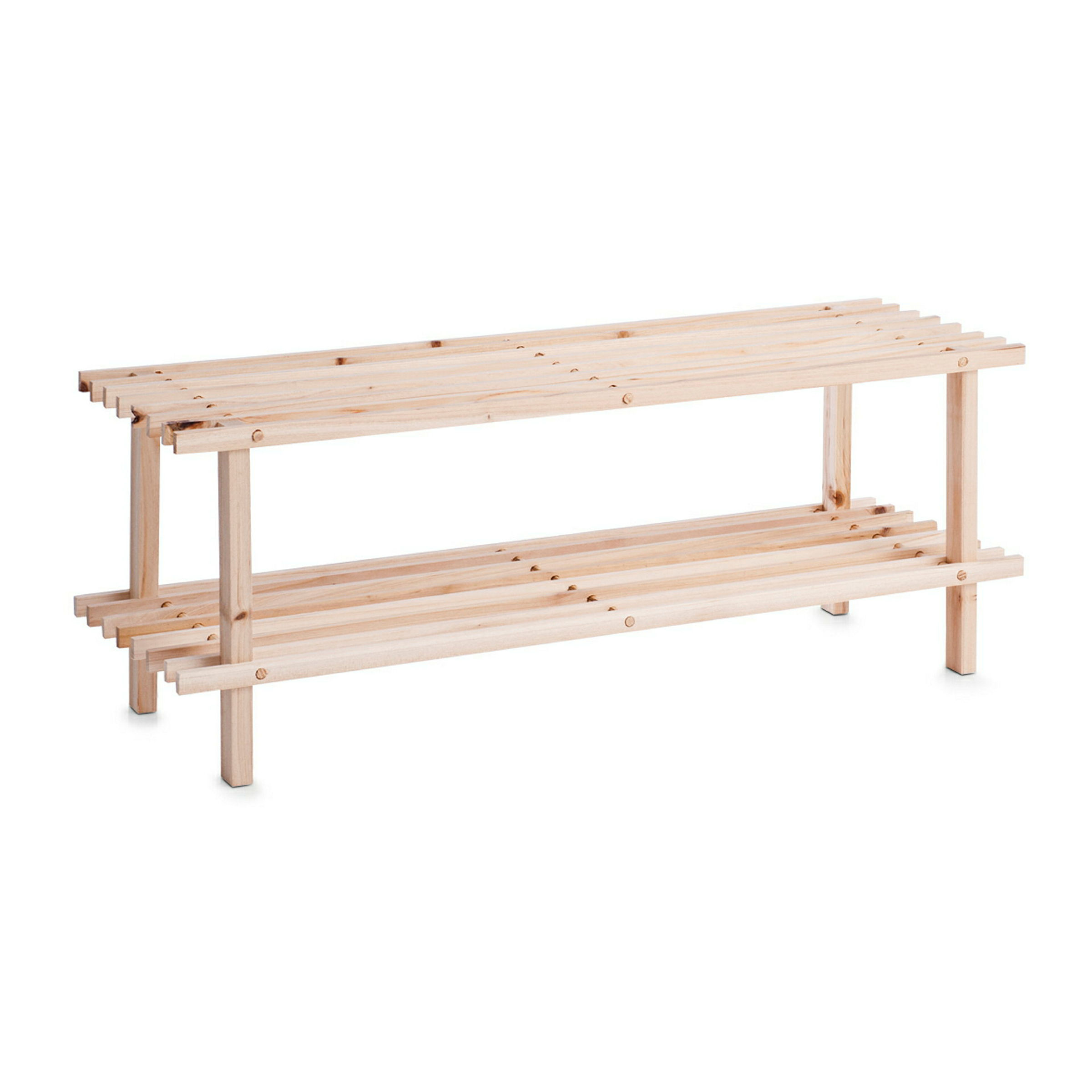 Schuhbank Kiefer, 2 Ablagen 80x26x30 cm