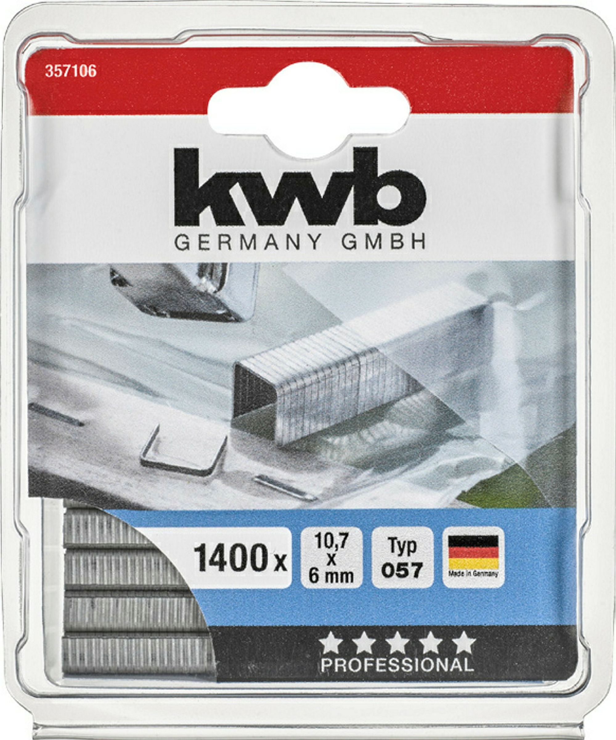 Klammern, 10,7 mm x 6 mm, Flachdraht, Stahl, 1400 Stk.