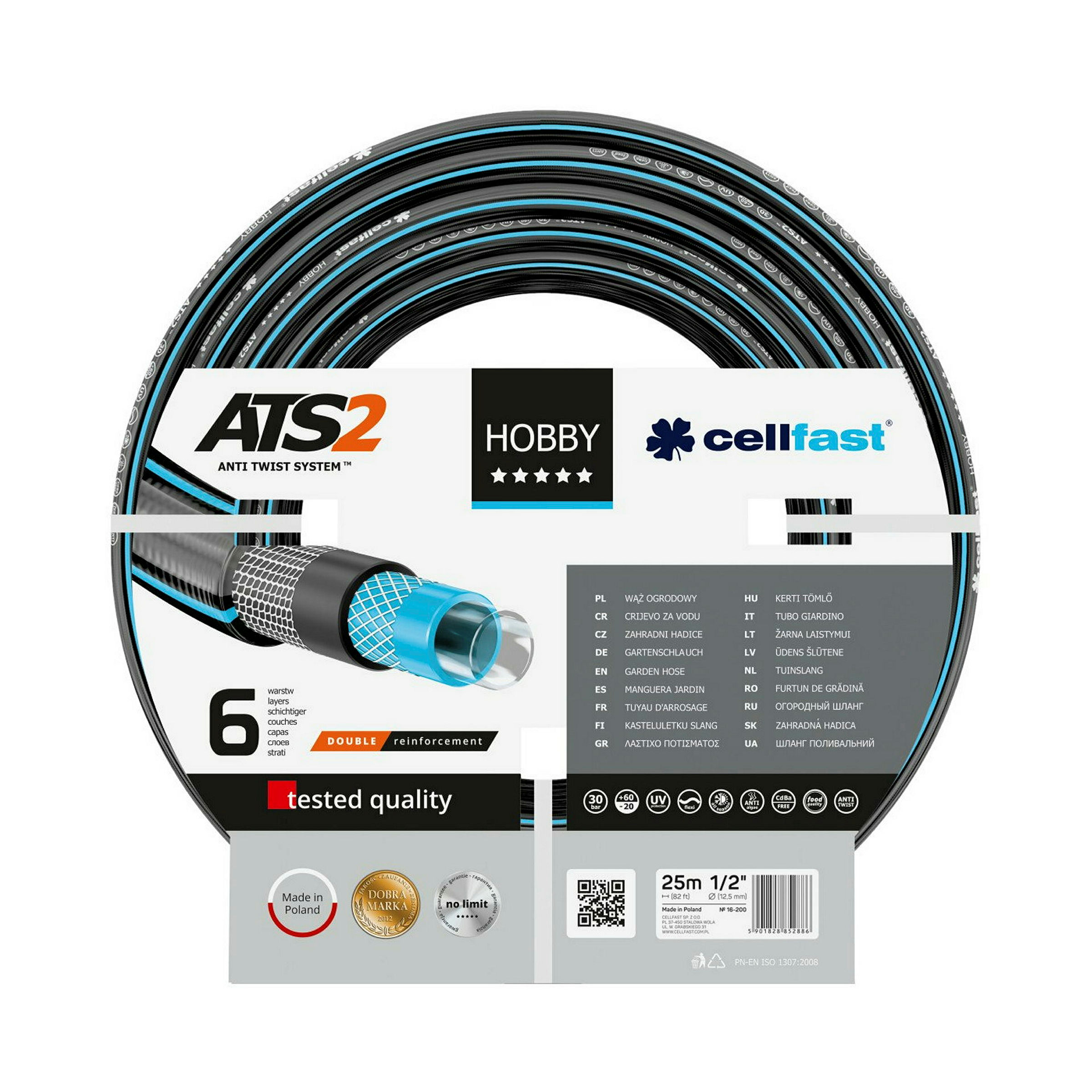 6-lagiger Gartenschlauch HOBBY ATS2 '' 1/2'' 25 m