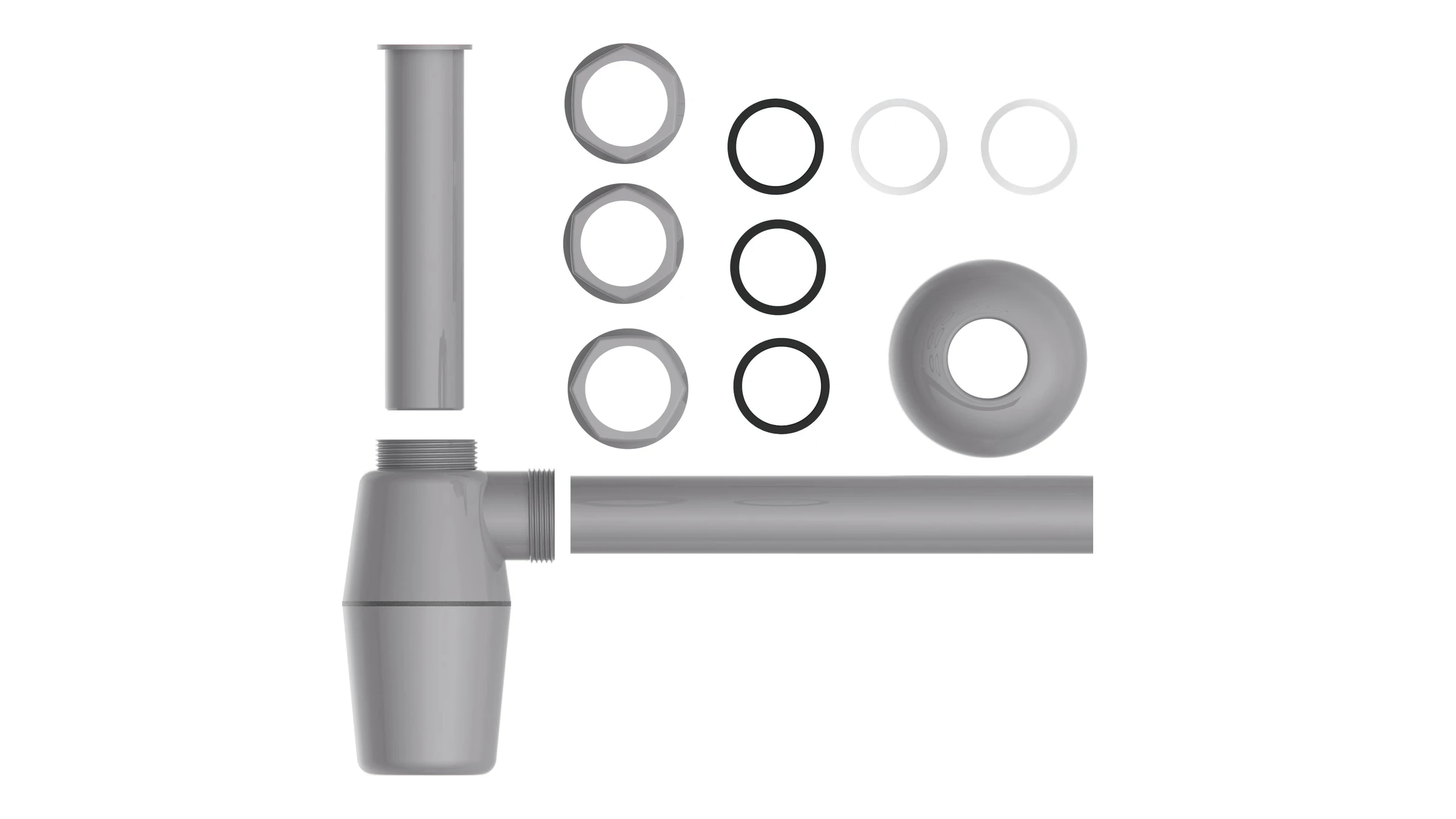 ECO-SAVE KS Flaschensiphon, Grau, 1 1/4'' x 32 mm