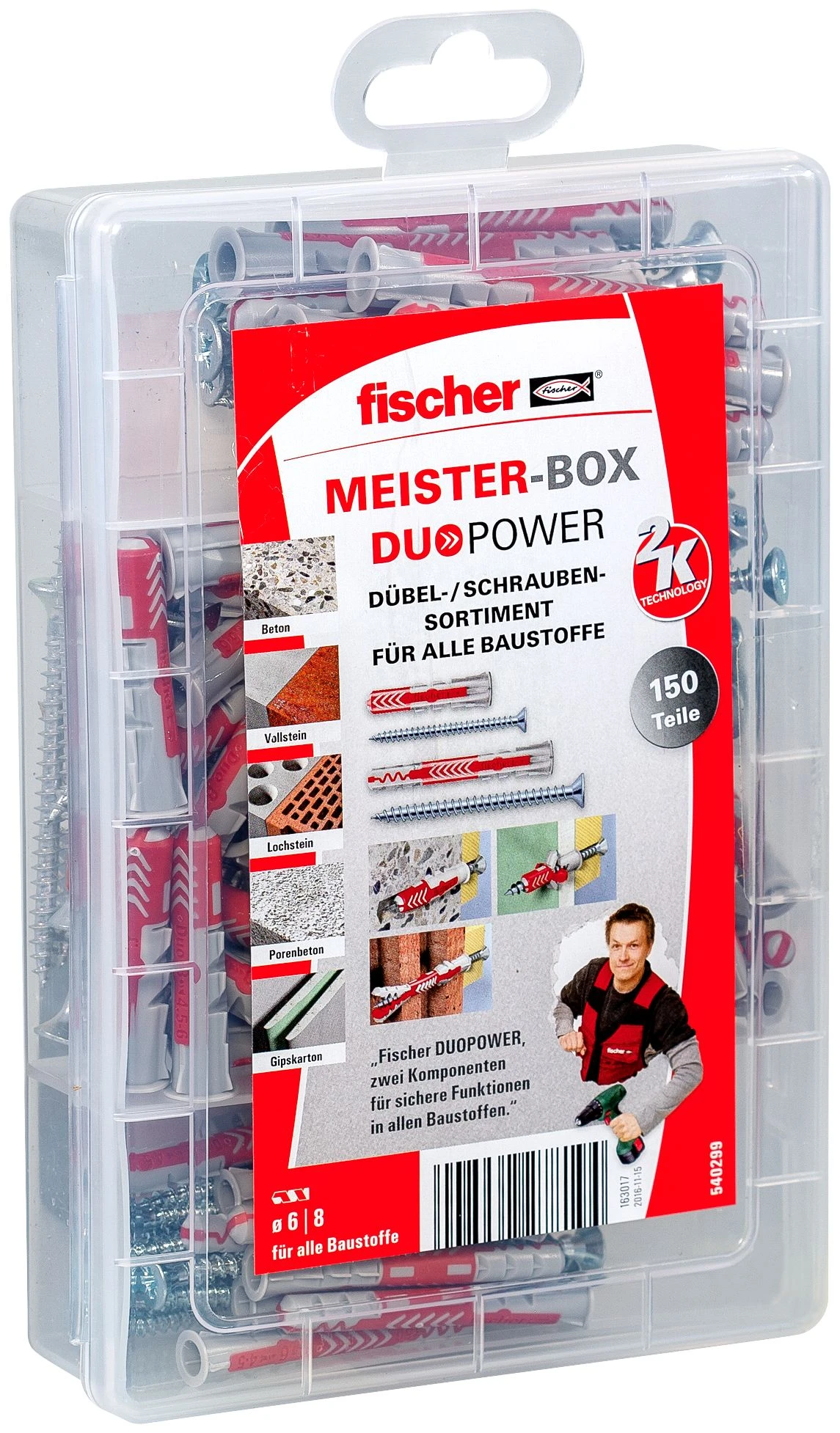 fischer Meister-Box Altbau + Schrauben, 150-tlg.