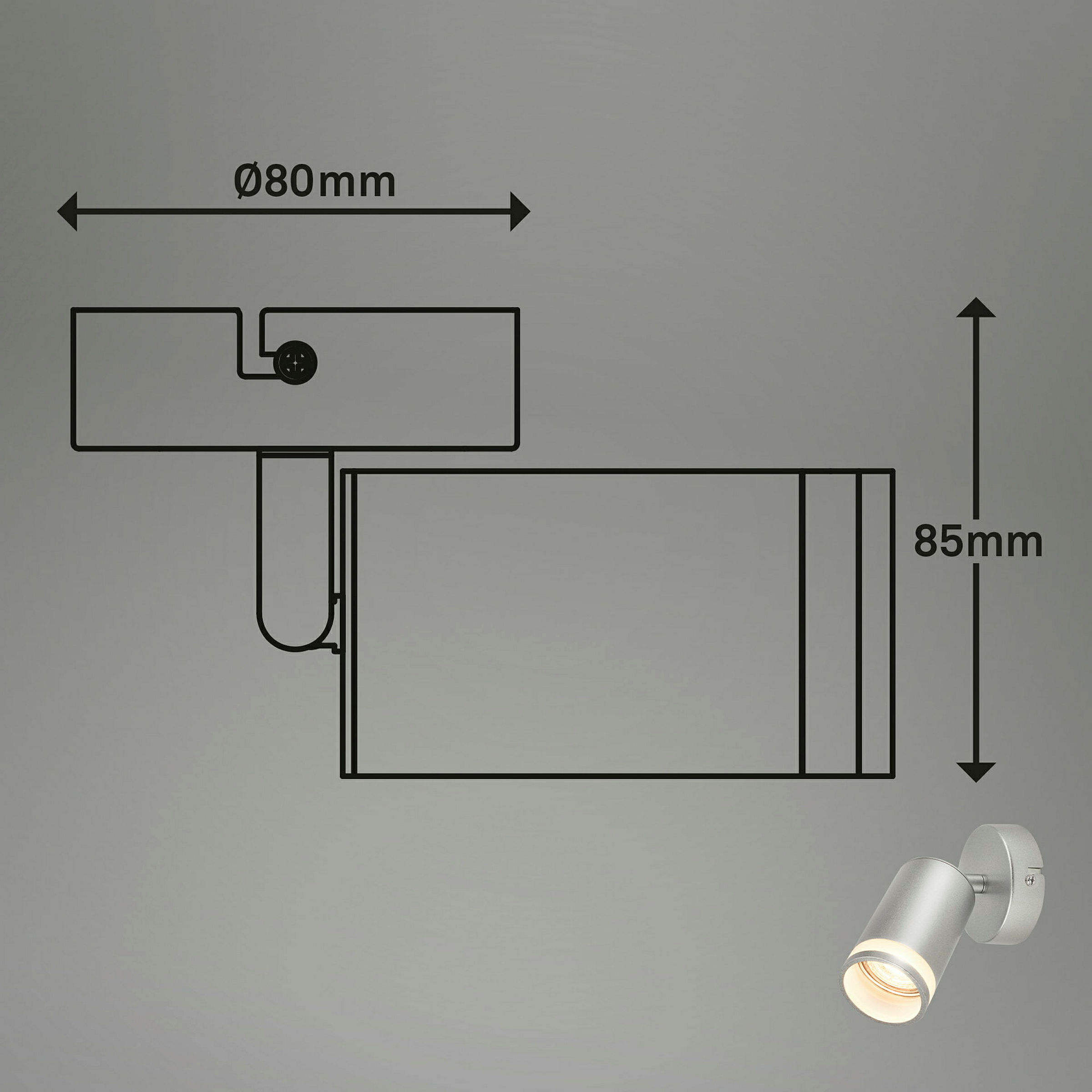 RUB Spot light, 1-flame, GU10/excl. bulb, chrome-matt