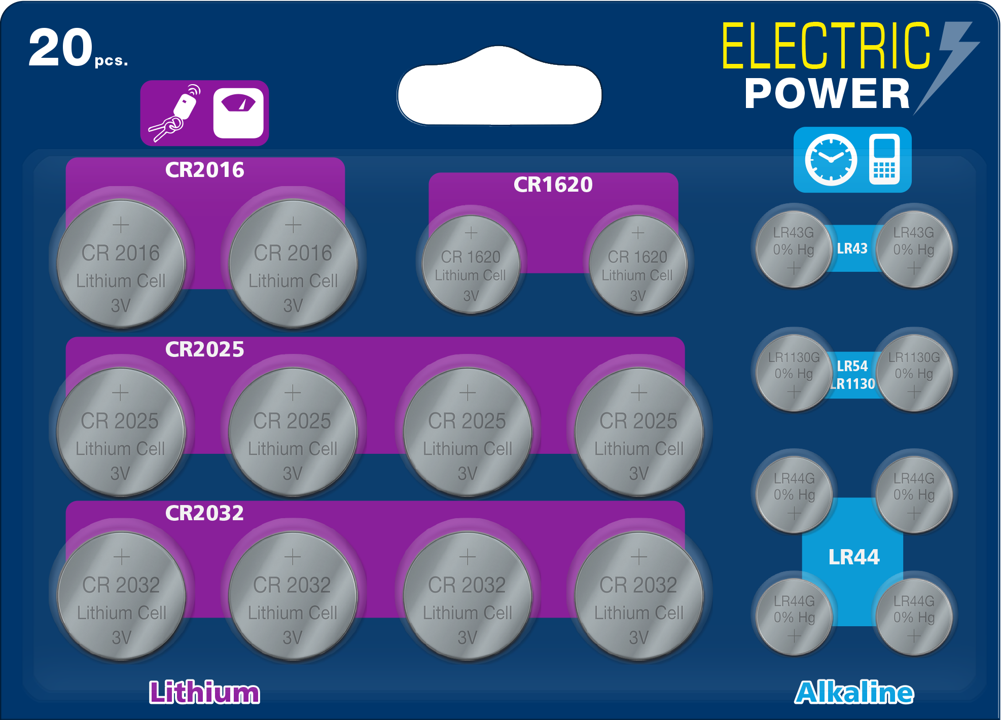 ELECTRIC POWER Knopfzellen Mix Megablister 20