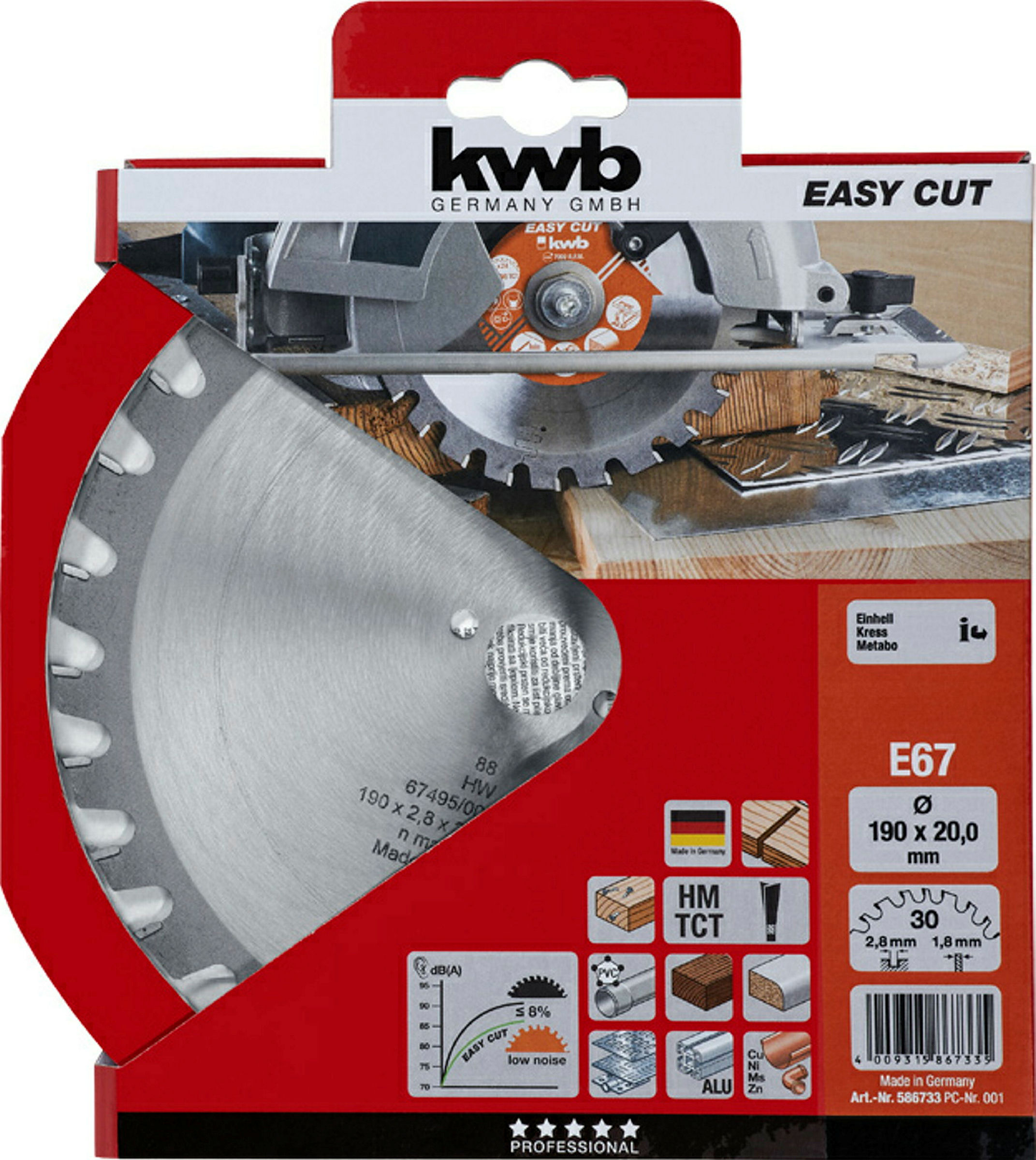 EASY-CUT Kreissägeblätter für Handkreissägen Ø 190 x 20 mm
