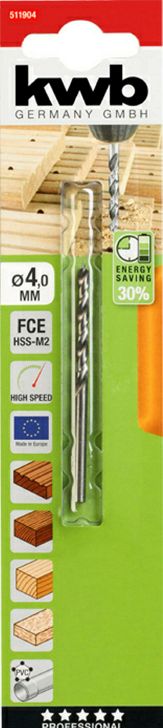 FCE Hartholzbohrer, ø 4.0 mm