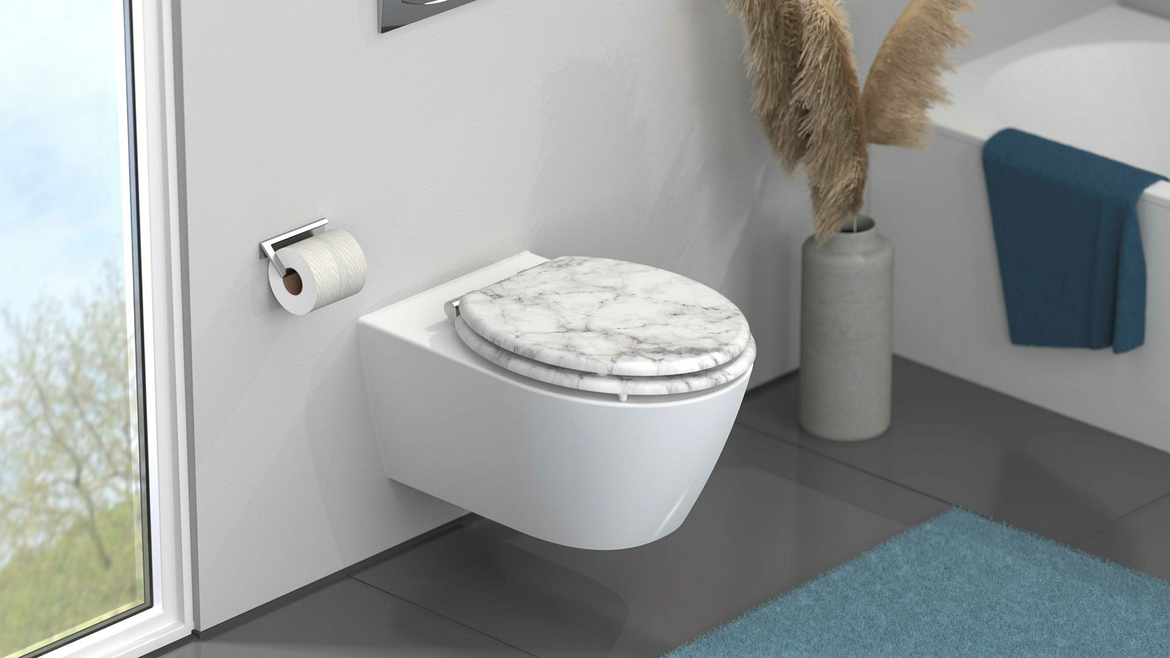 MDF WC-Sitz MARMOR STONE, mit Absenkautomatik