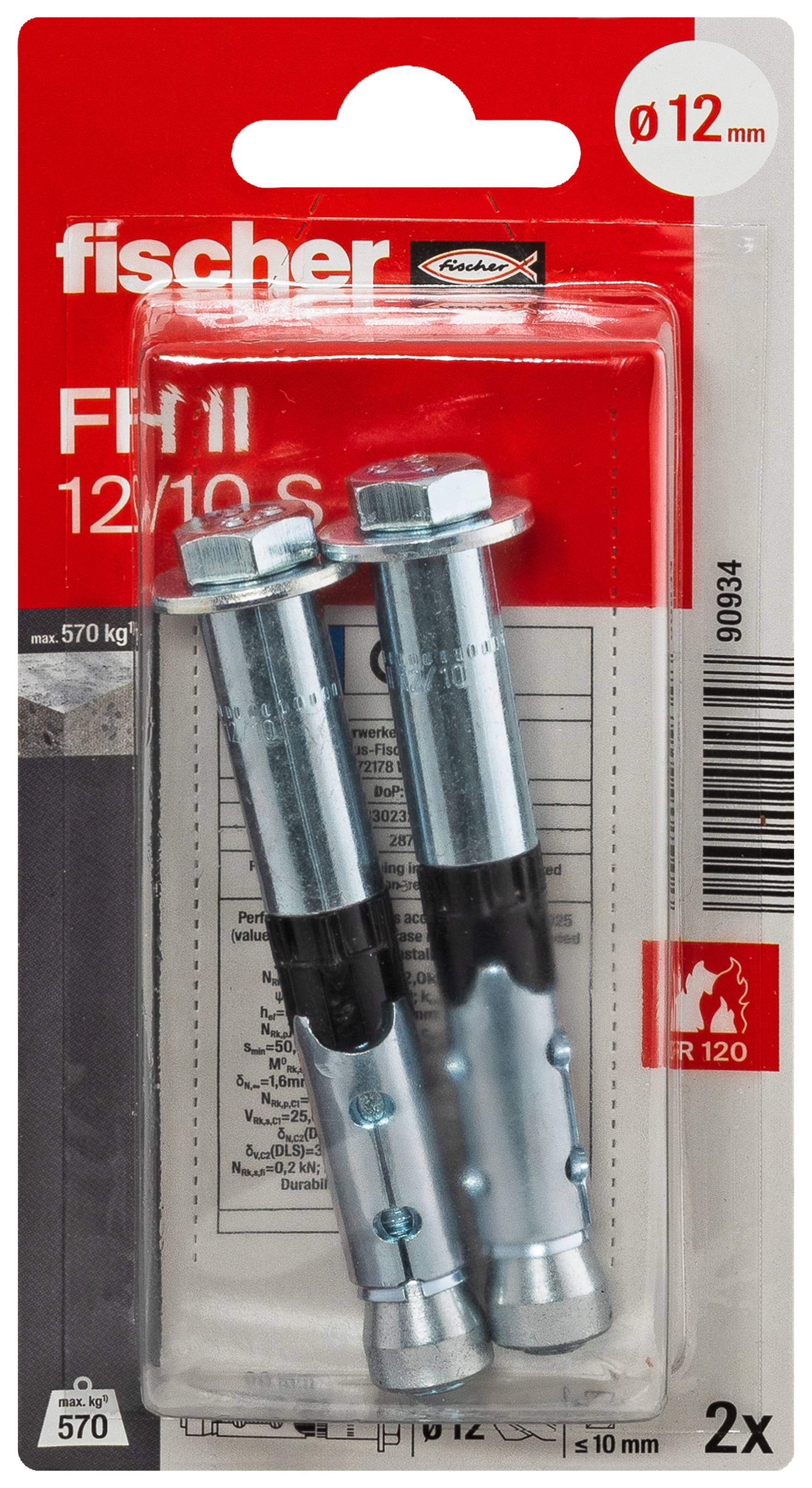 fischer Hochleistungsanker FH II 12/10 S mit Schraube