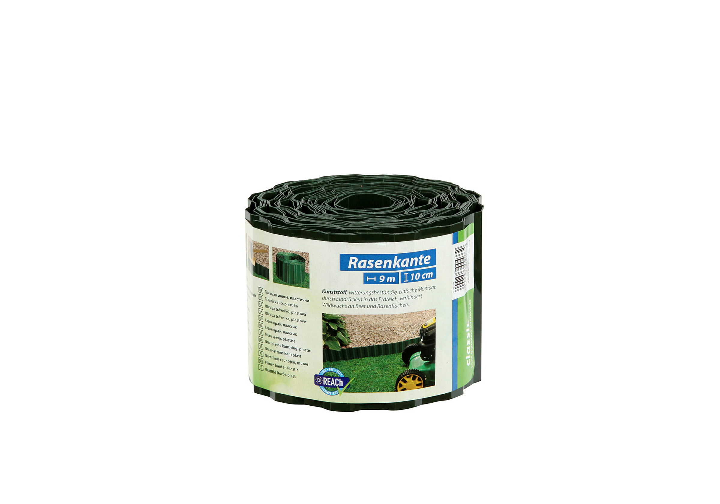 Rasenkante Kunststoff Classic, L: 9 m, H: 10 cm, grün