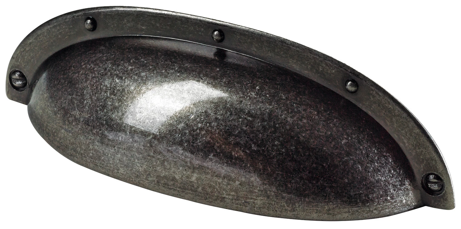Griff Zinkdruckguss LA64mm silberfarben brüniert