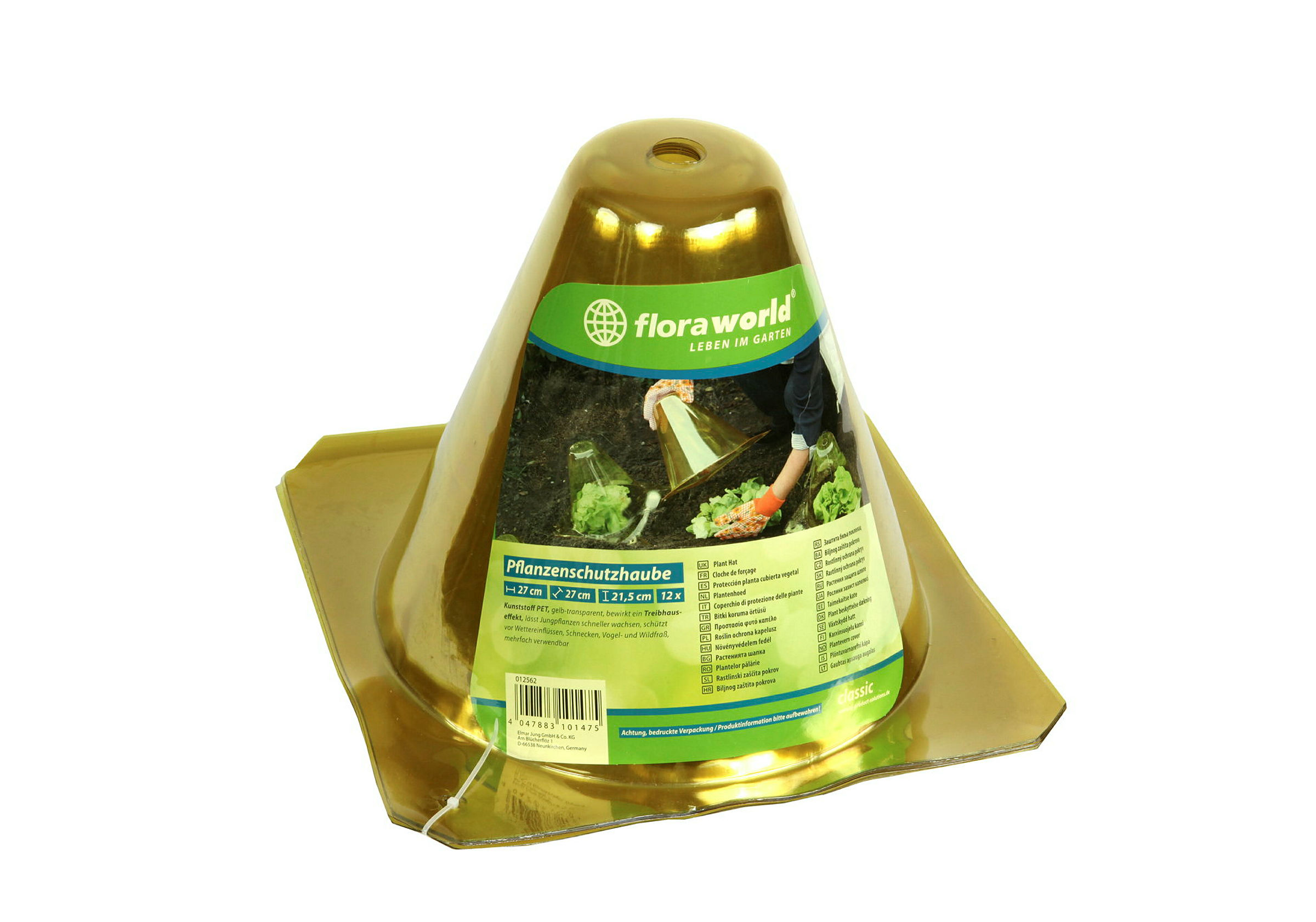 Pflanzenschutzhaube classic, 12er Set, Kunststoff PET, gelb-transparent, me