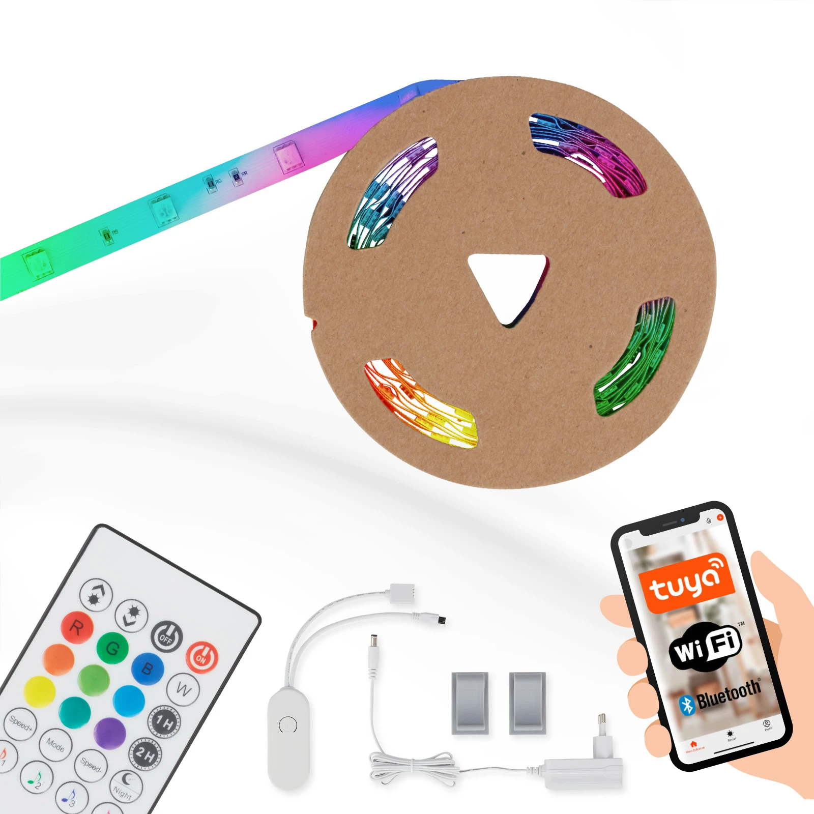 WiFi + Bluetooth Magic RGB-LED Flexband, 5m, inkl. Musiksensor