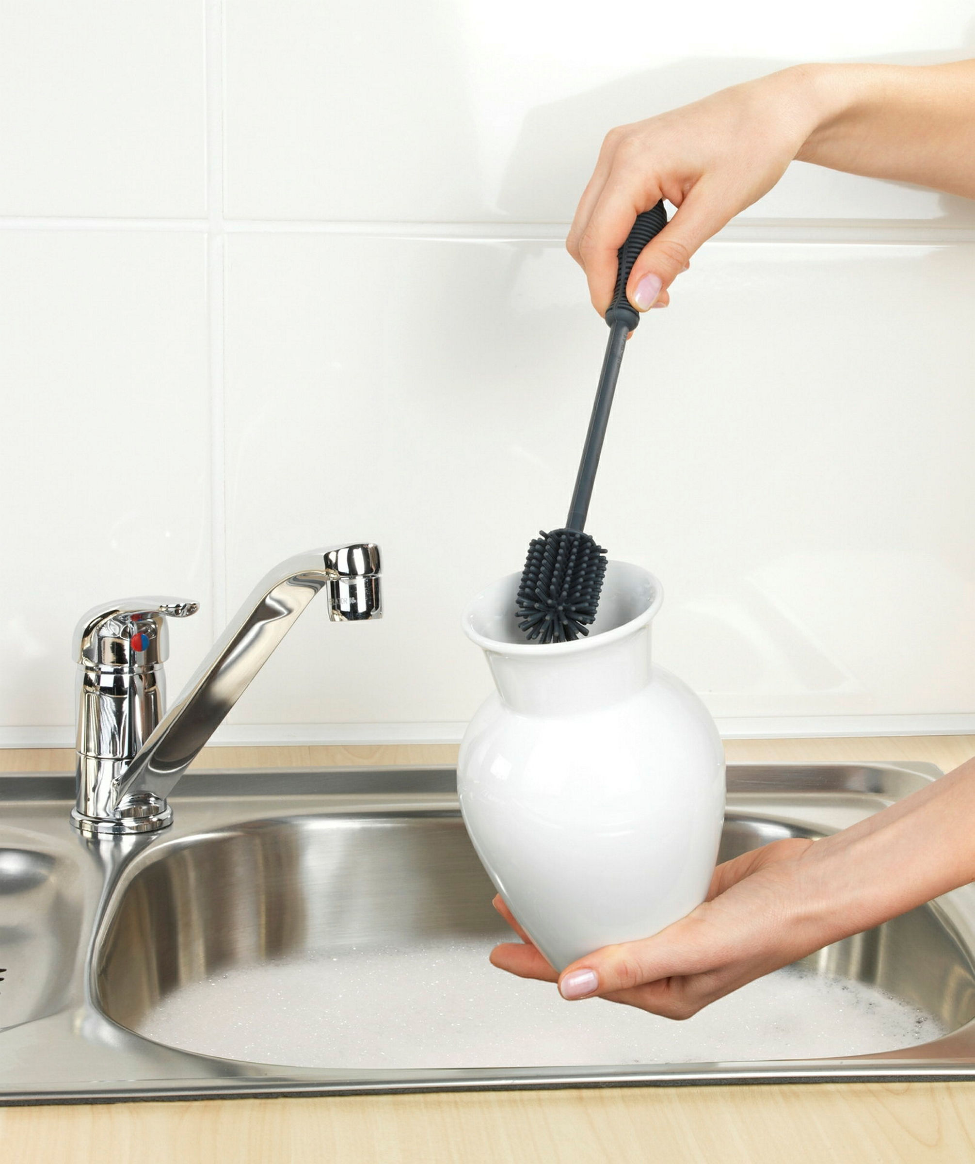 Silikon Spülbürste 25 cm Grau Sia